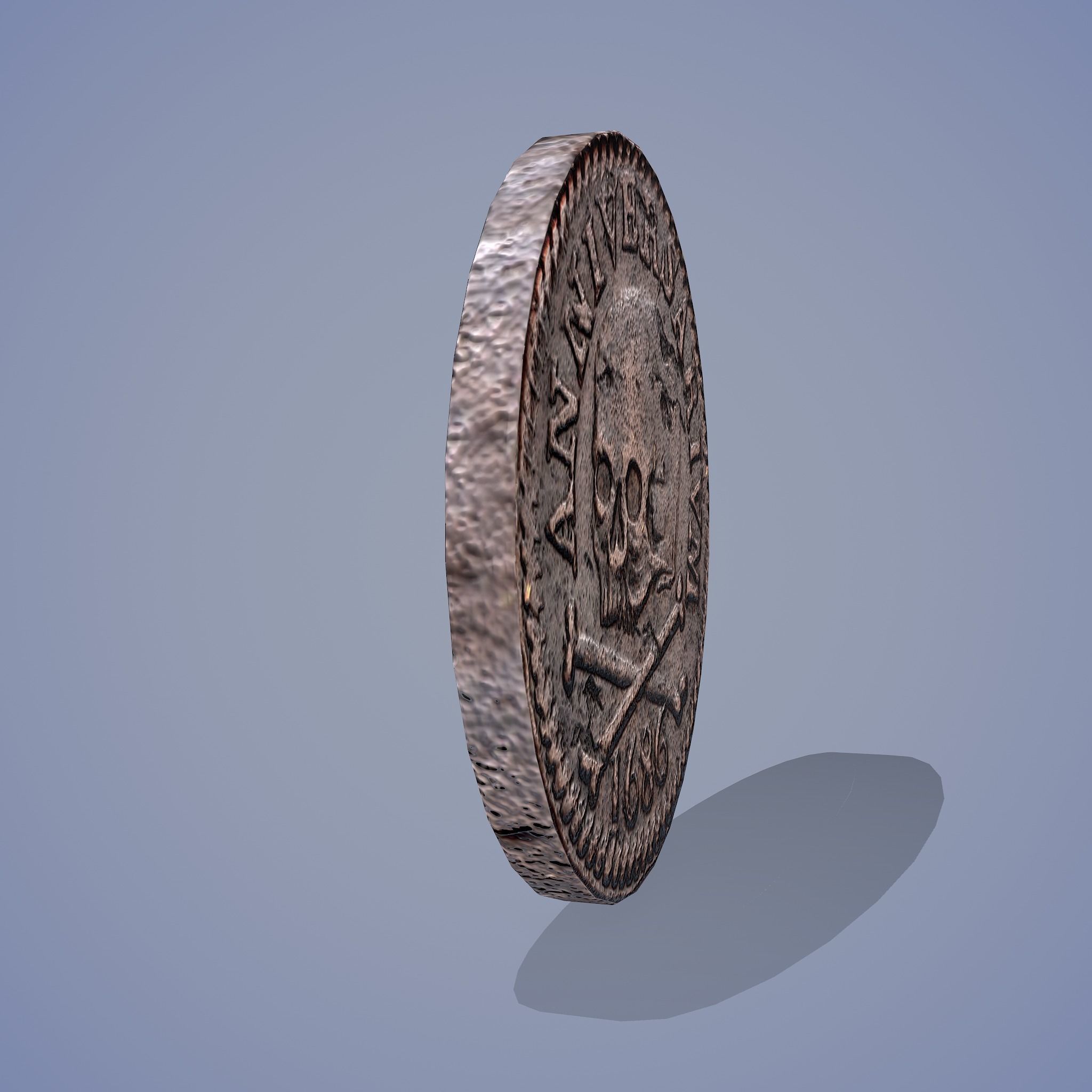 Medieval Coin Low-poly 3D model_7