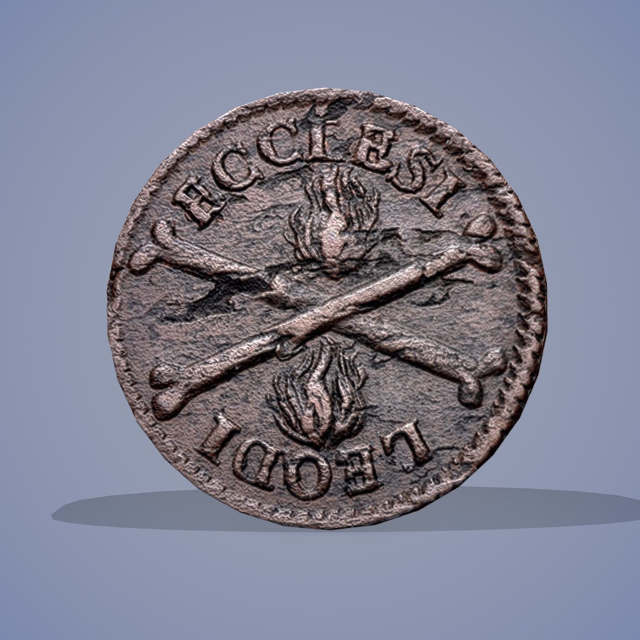 Medieval Coin Low-poly 3D model_11