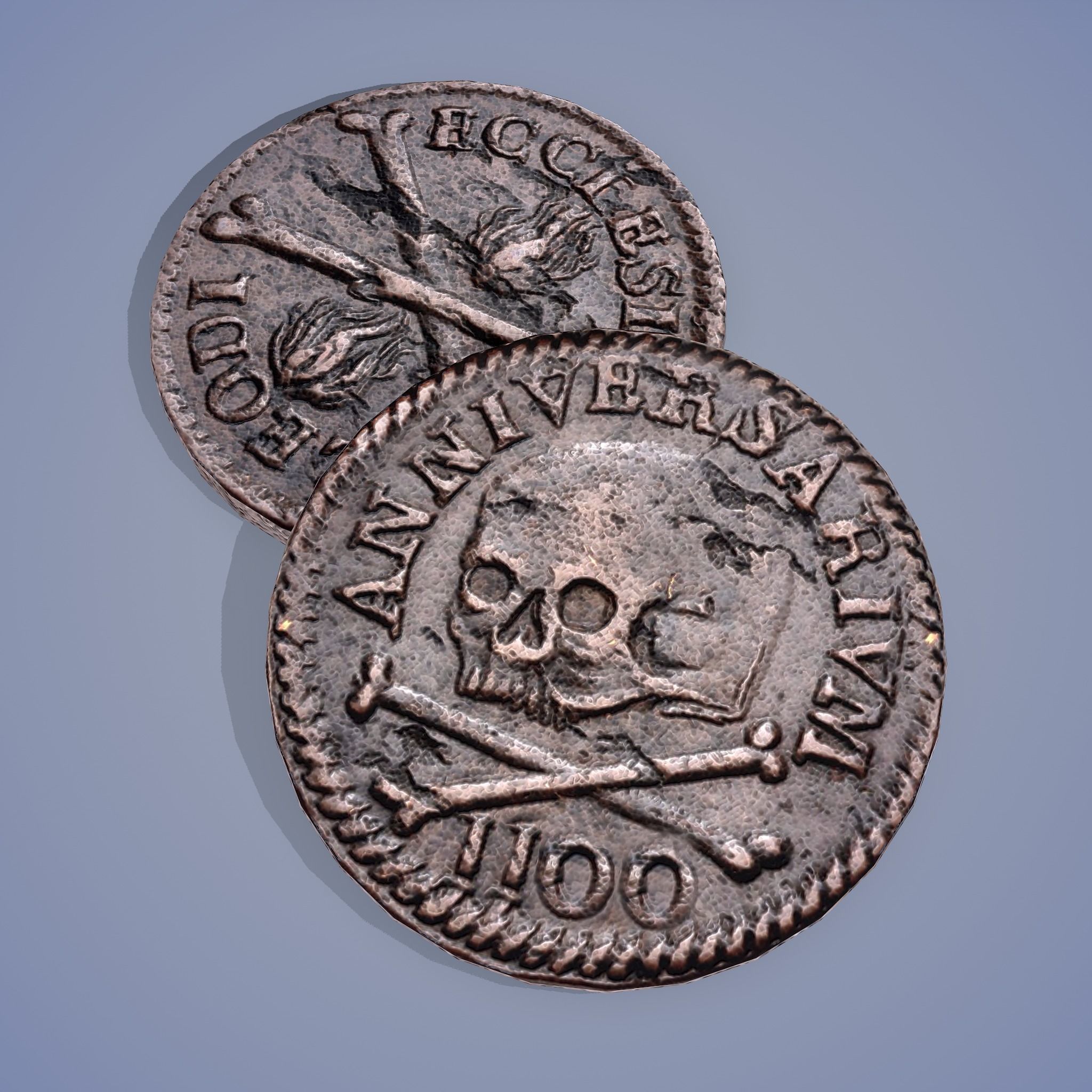 Medieval Coin Low-poly 3D model_16