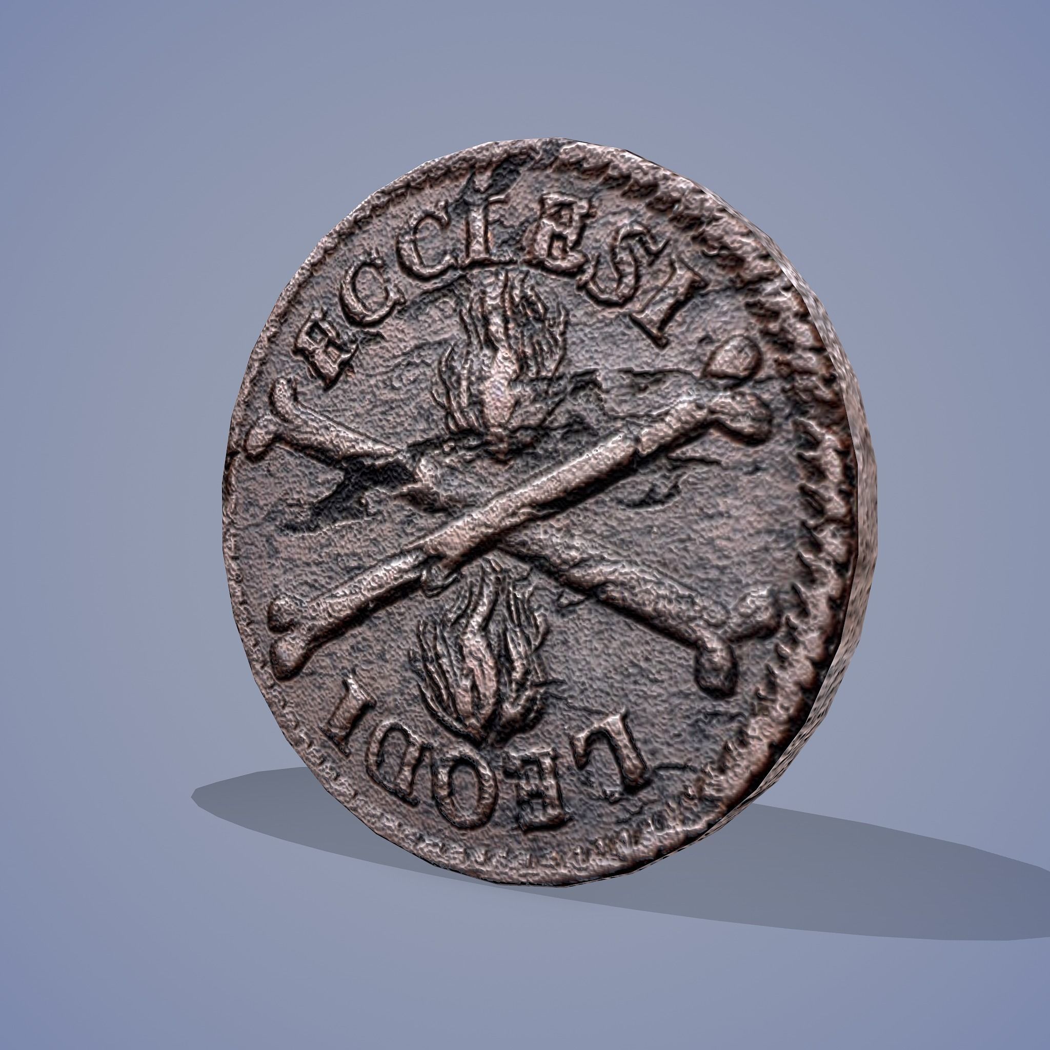 Medieval Coin Low-poly 3D model_10