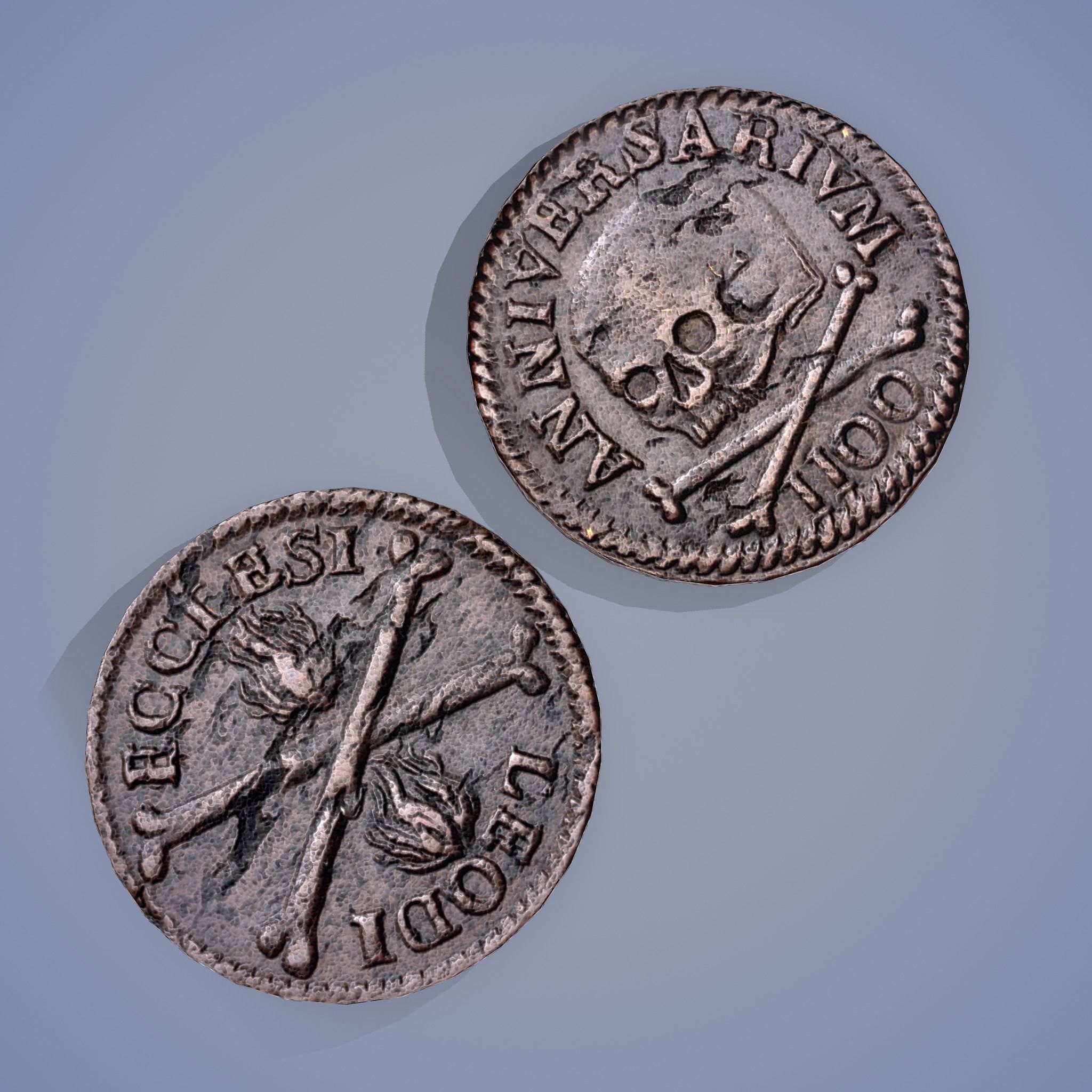 Medieval Coin Low-poly 3D model_18