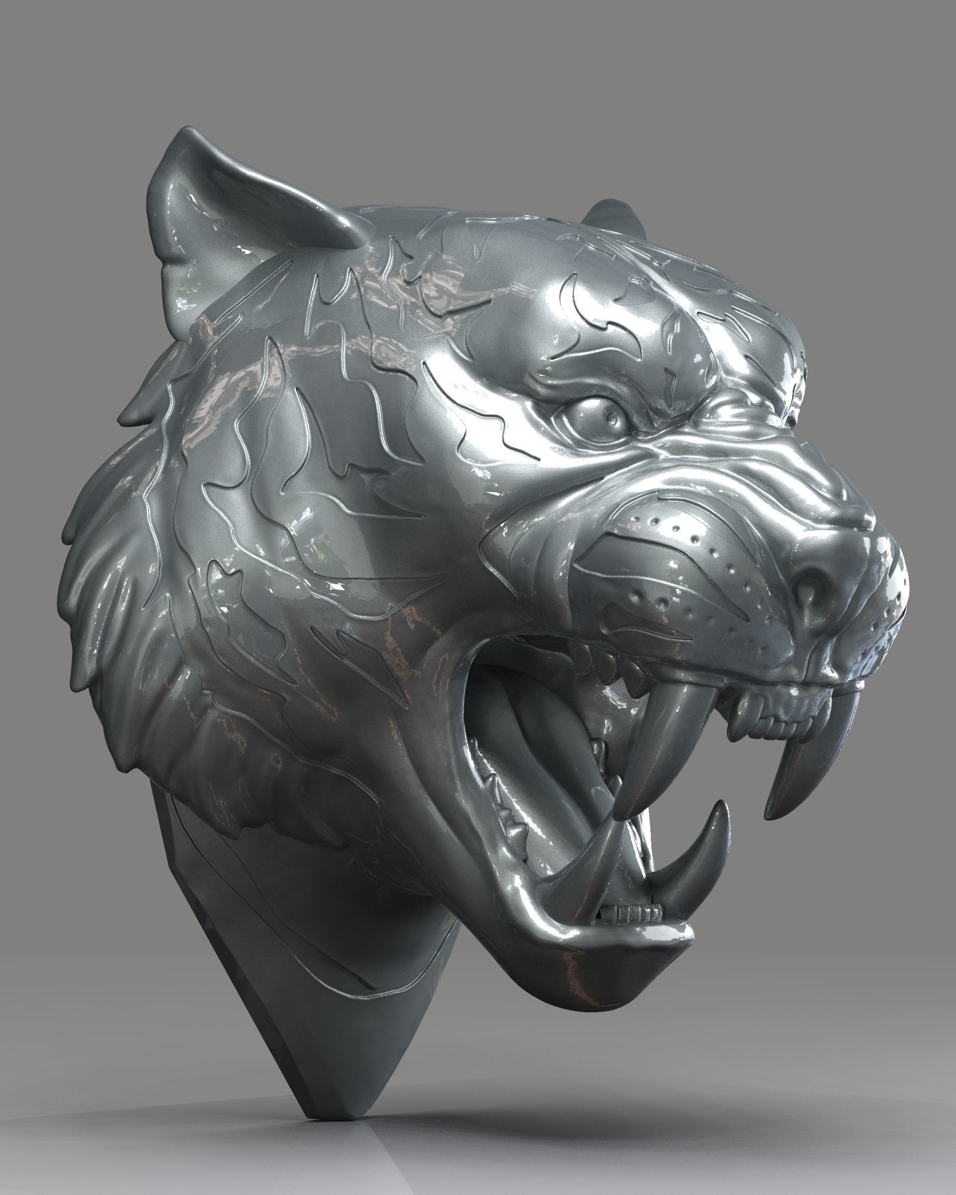Tiger Head Number01 3D print model_2