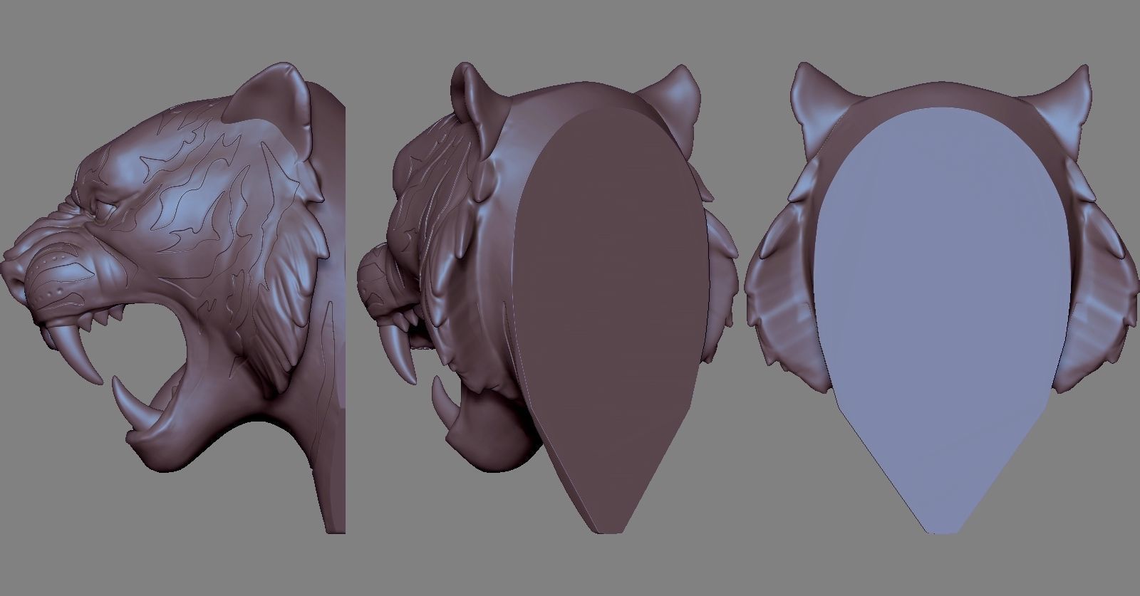 Tiger Head Number01 3D print model_4