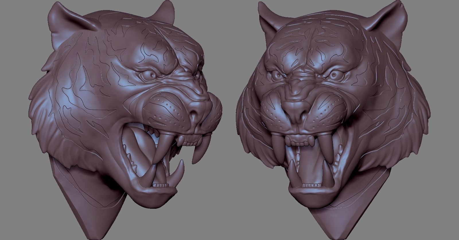 Tiger Head Number01 3D print model_7