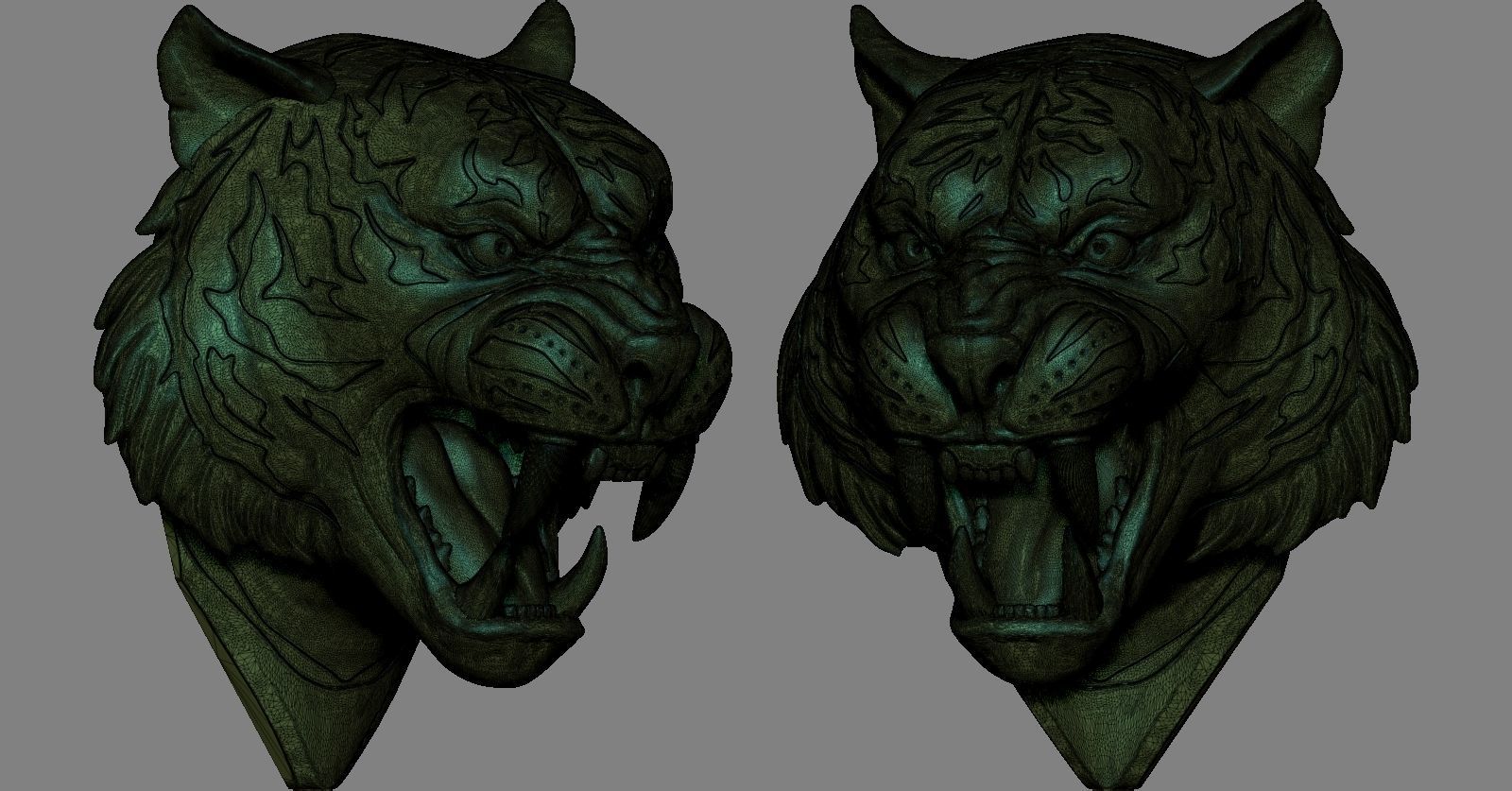 Tiger Head Number01 3D print model_9