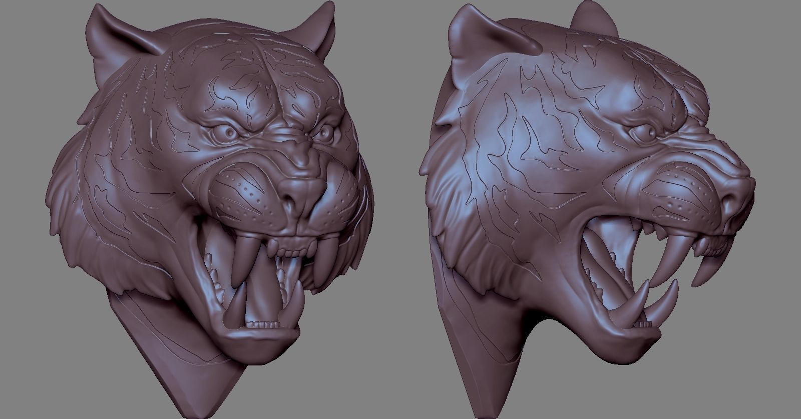 Tiger Head Number01 3D print model_6