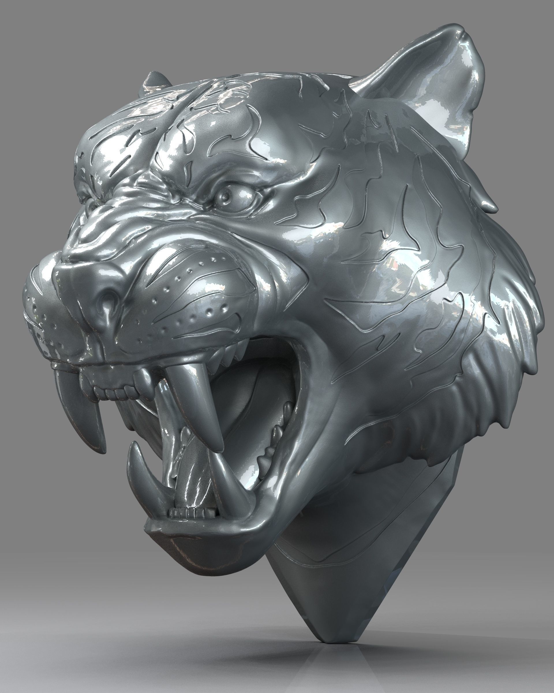 Tiger Head Number01 3D print model_1