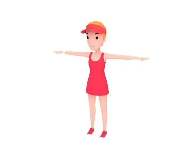 CartoonGirl018 Tennis Player