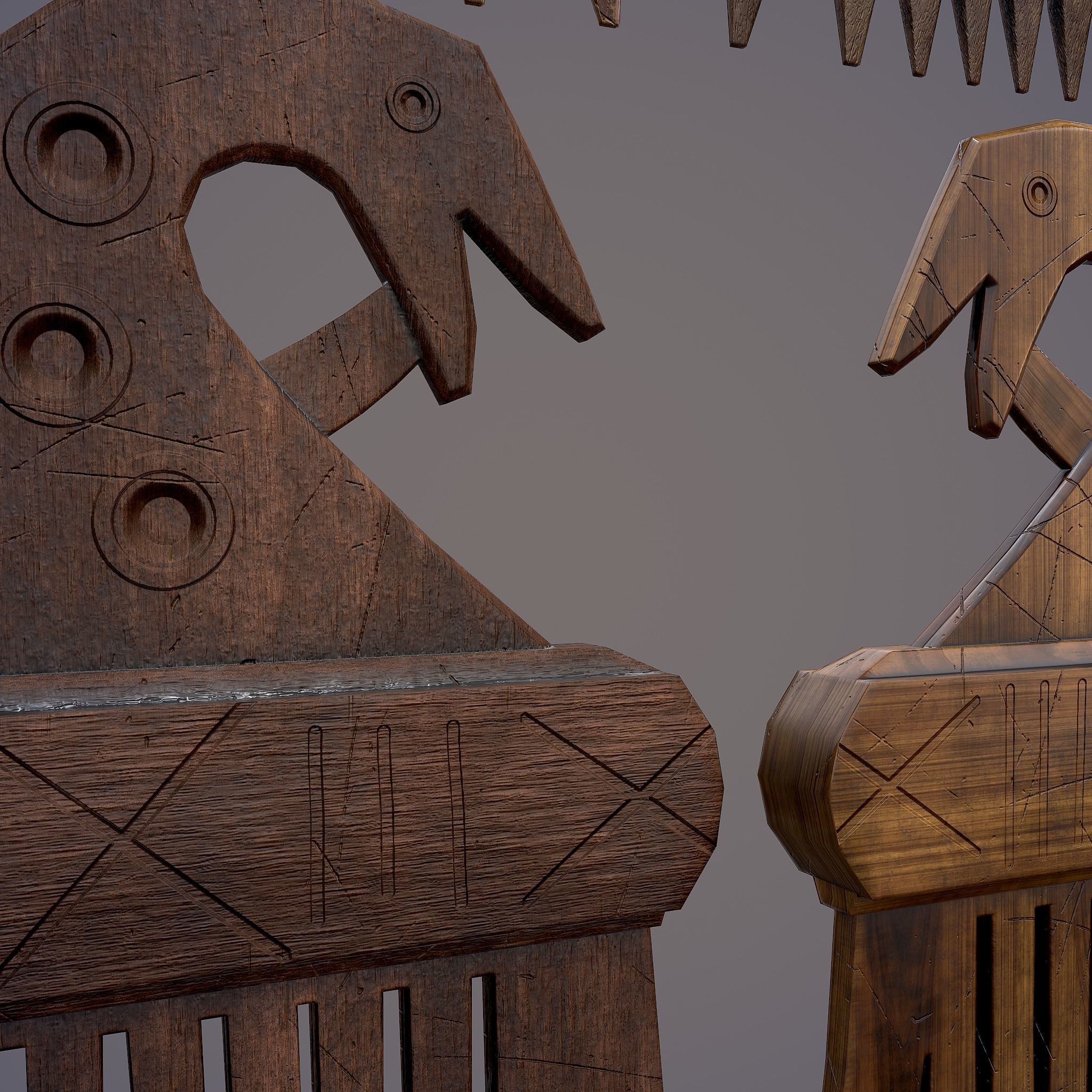 Viking Dragon Comb Low-poly 3D model_19