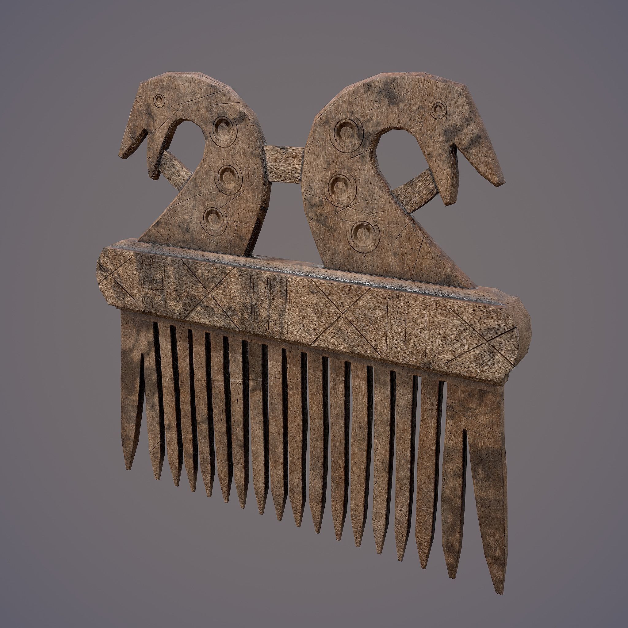 Viking Dragon Comb Low-poly 3D model_26