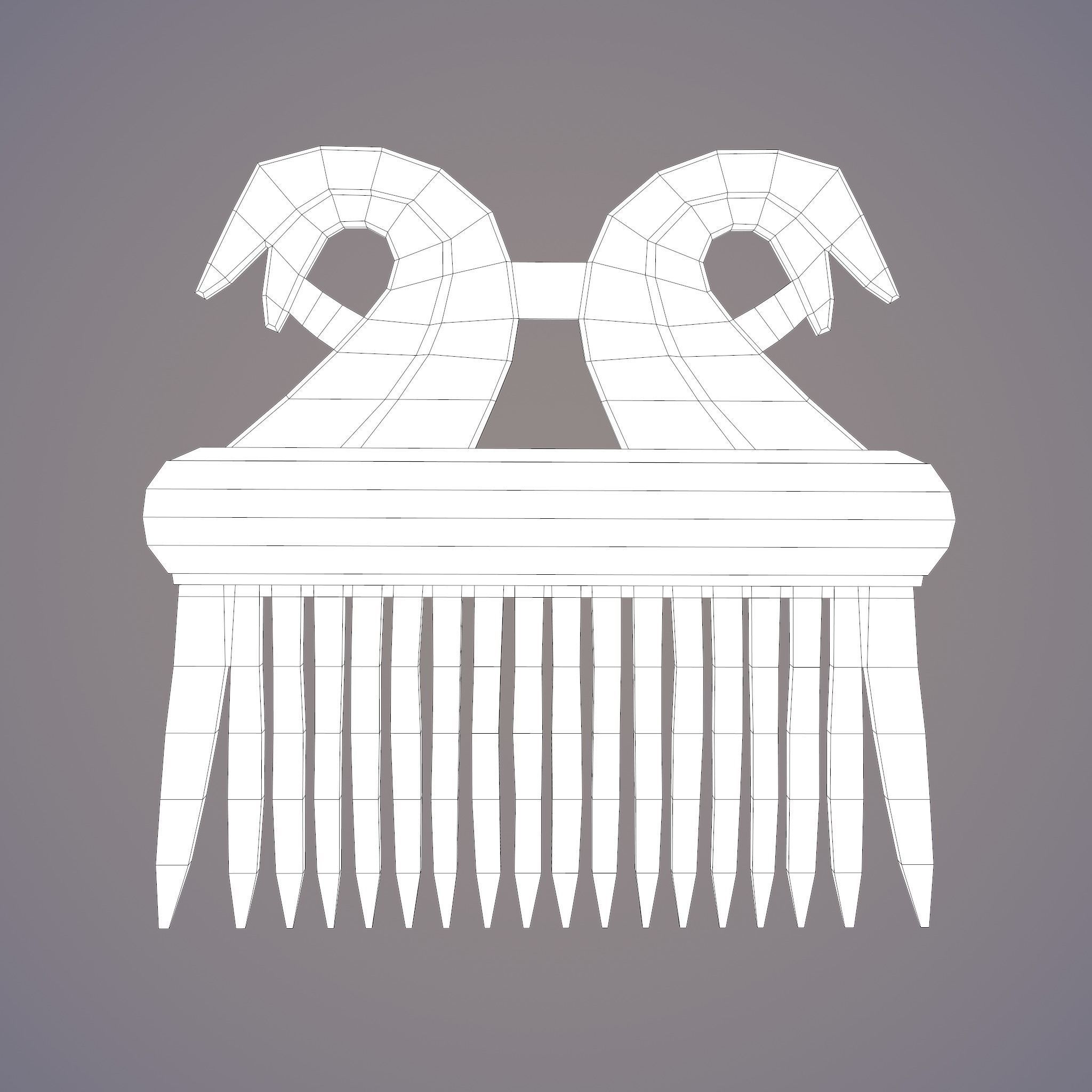 Viking Dragon Comb Low-poly 3D model_32