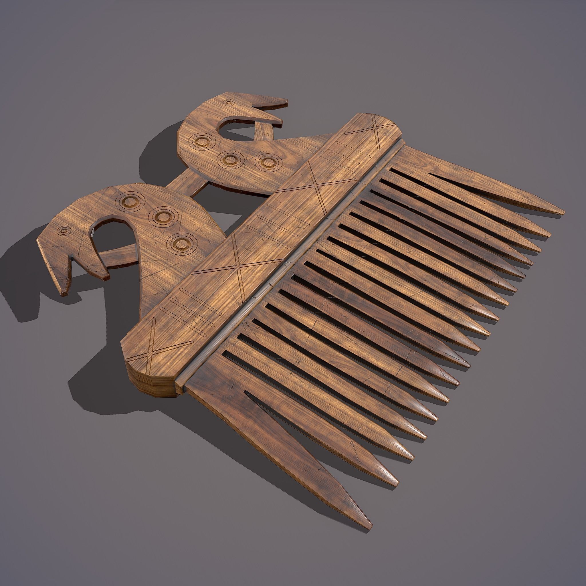 Viking Dragon Comb Low-poly 3D model_4