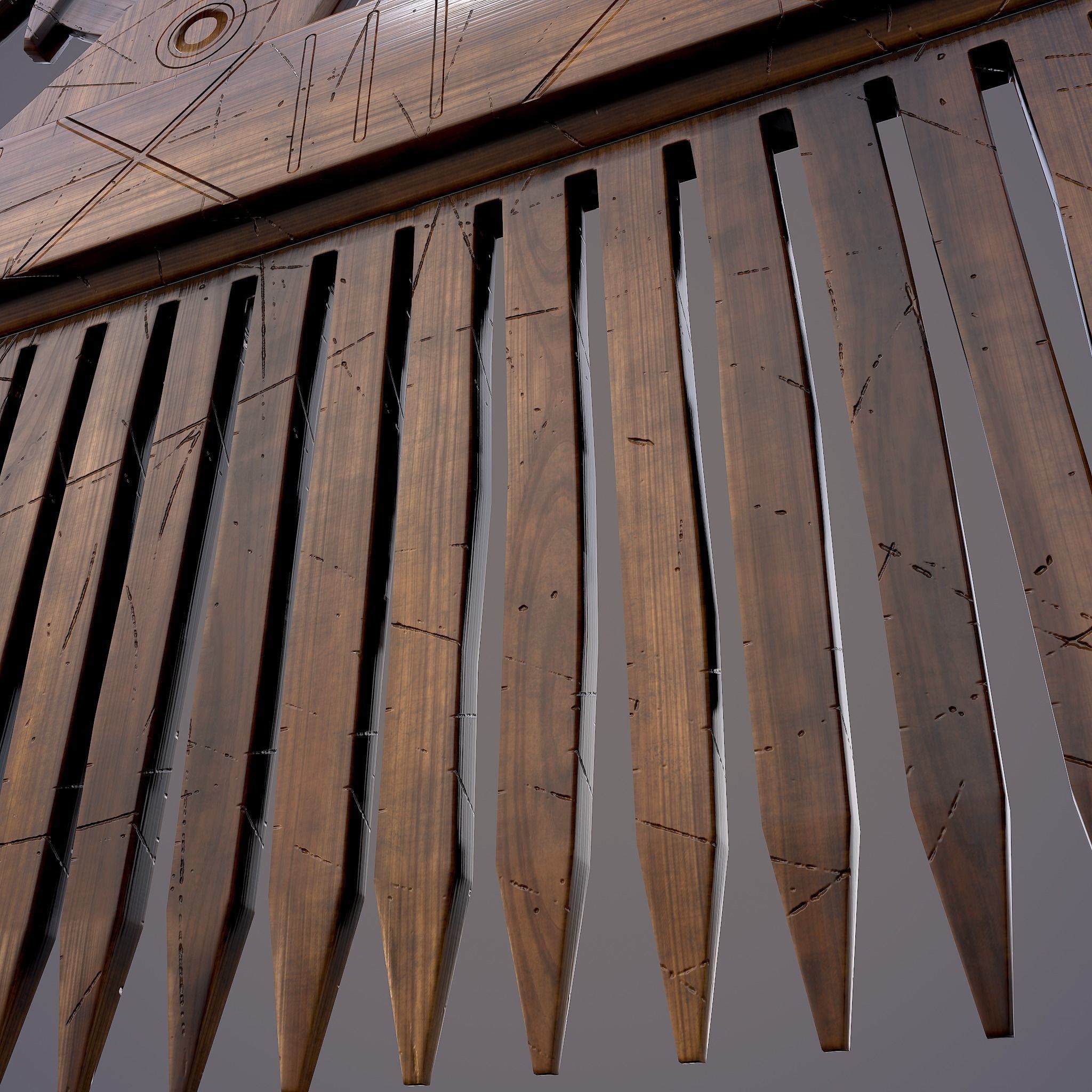 Viking Dragon Comb Low-poly 3D model_29