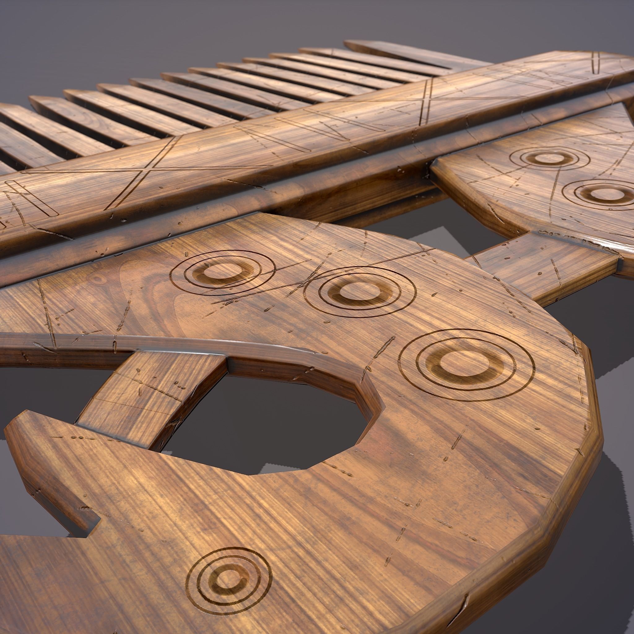 Viking Dragon Comb Low-poly 3D model_10