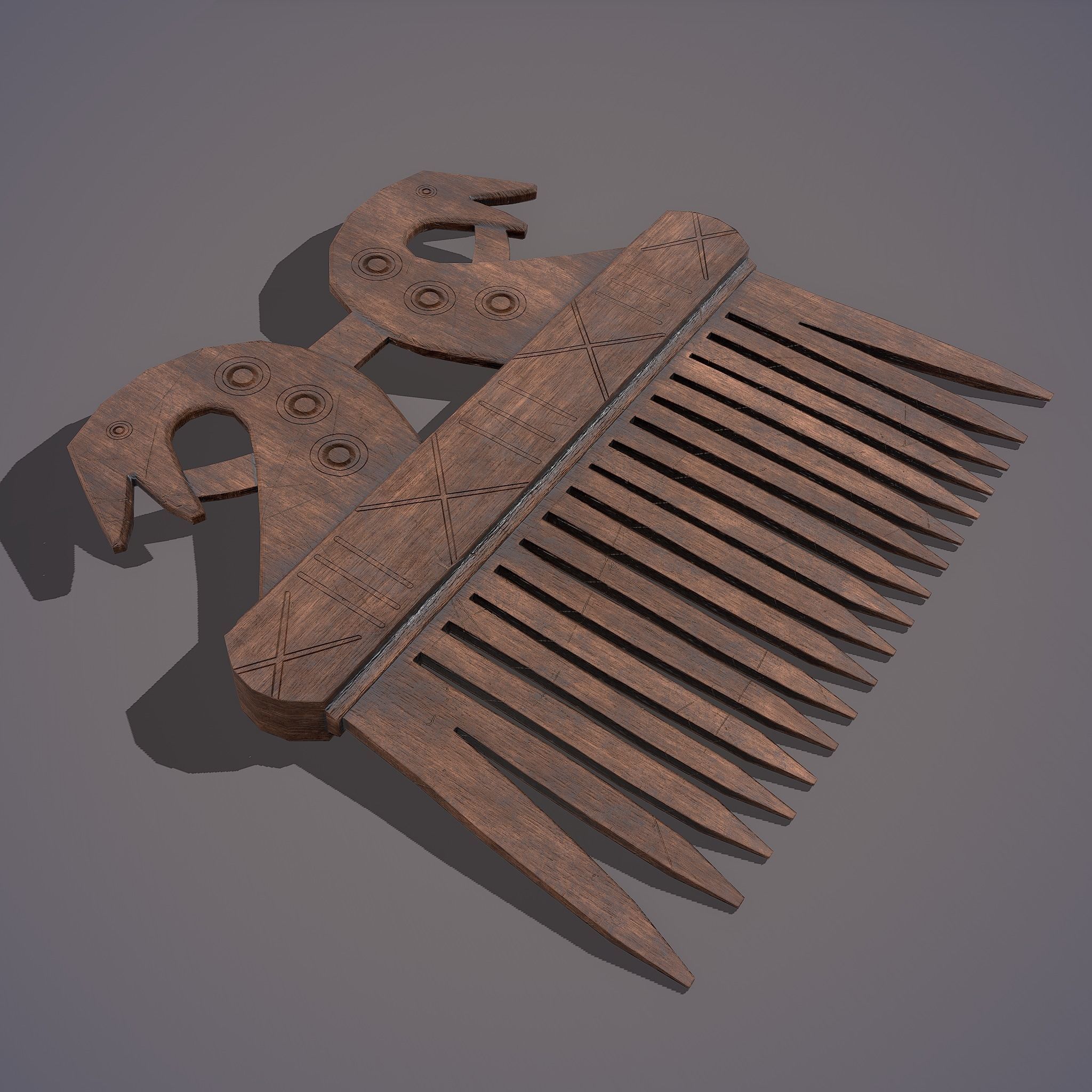 Viking Dragon Comb Low-poly 3D model_3