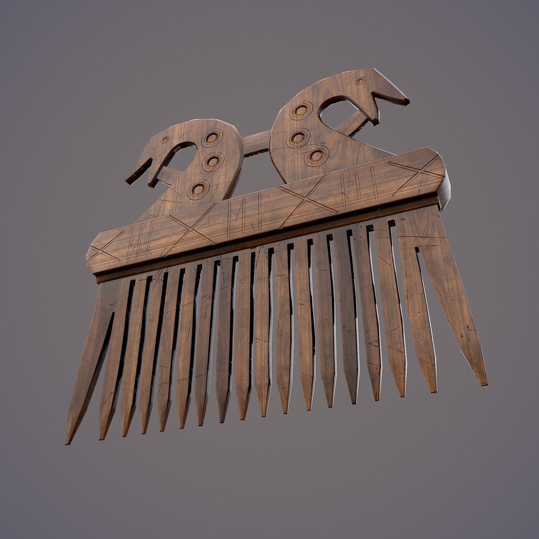 Viking Dragon Comb Low-poly 3D model_30