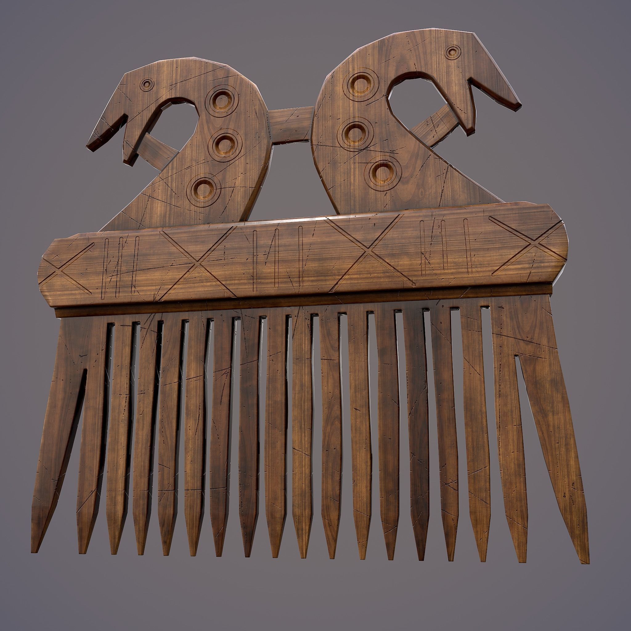 Viking Dragon Comb Low-poly 3D model_25