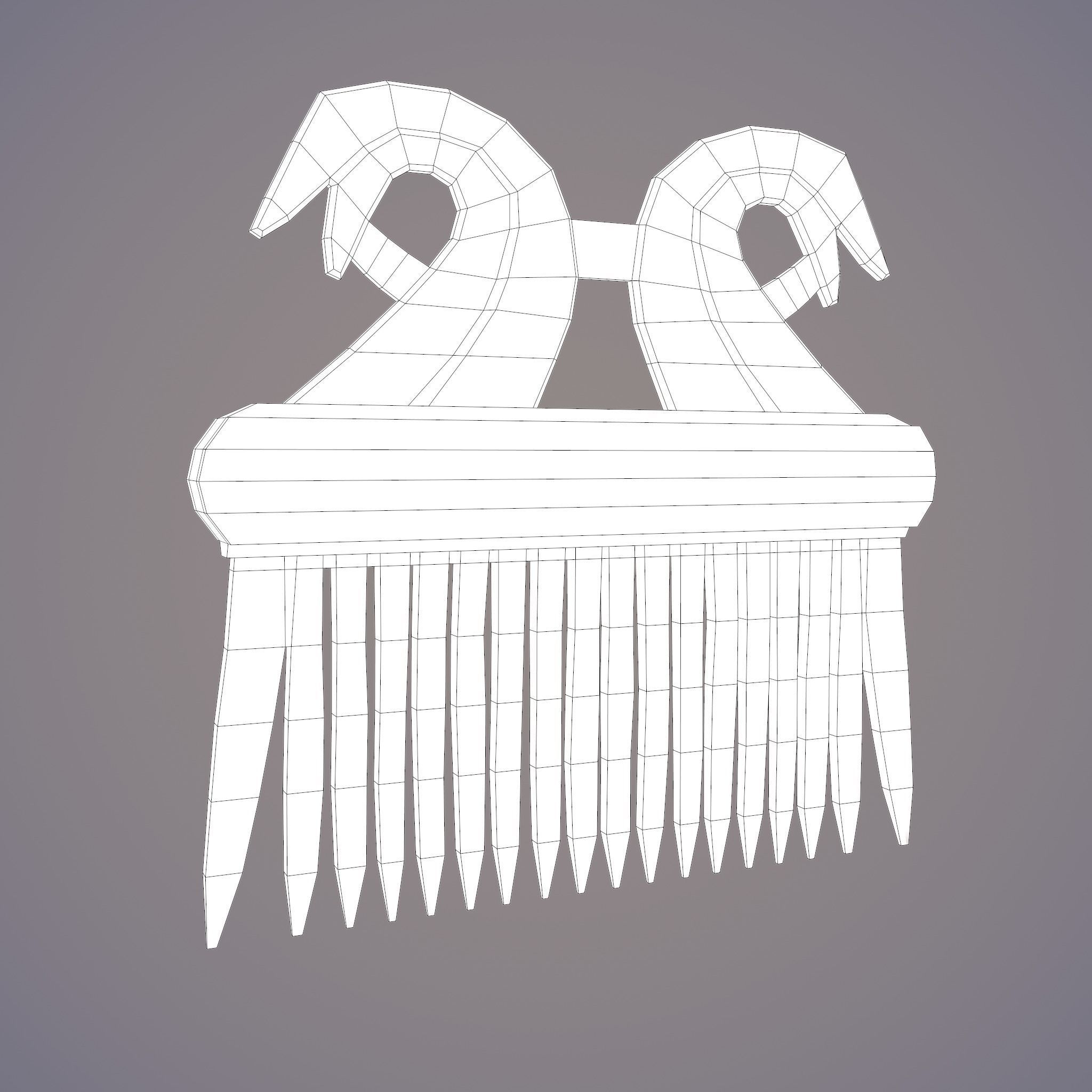 Viking Dragon Comb Low-poly 3D model_38