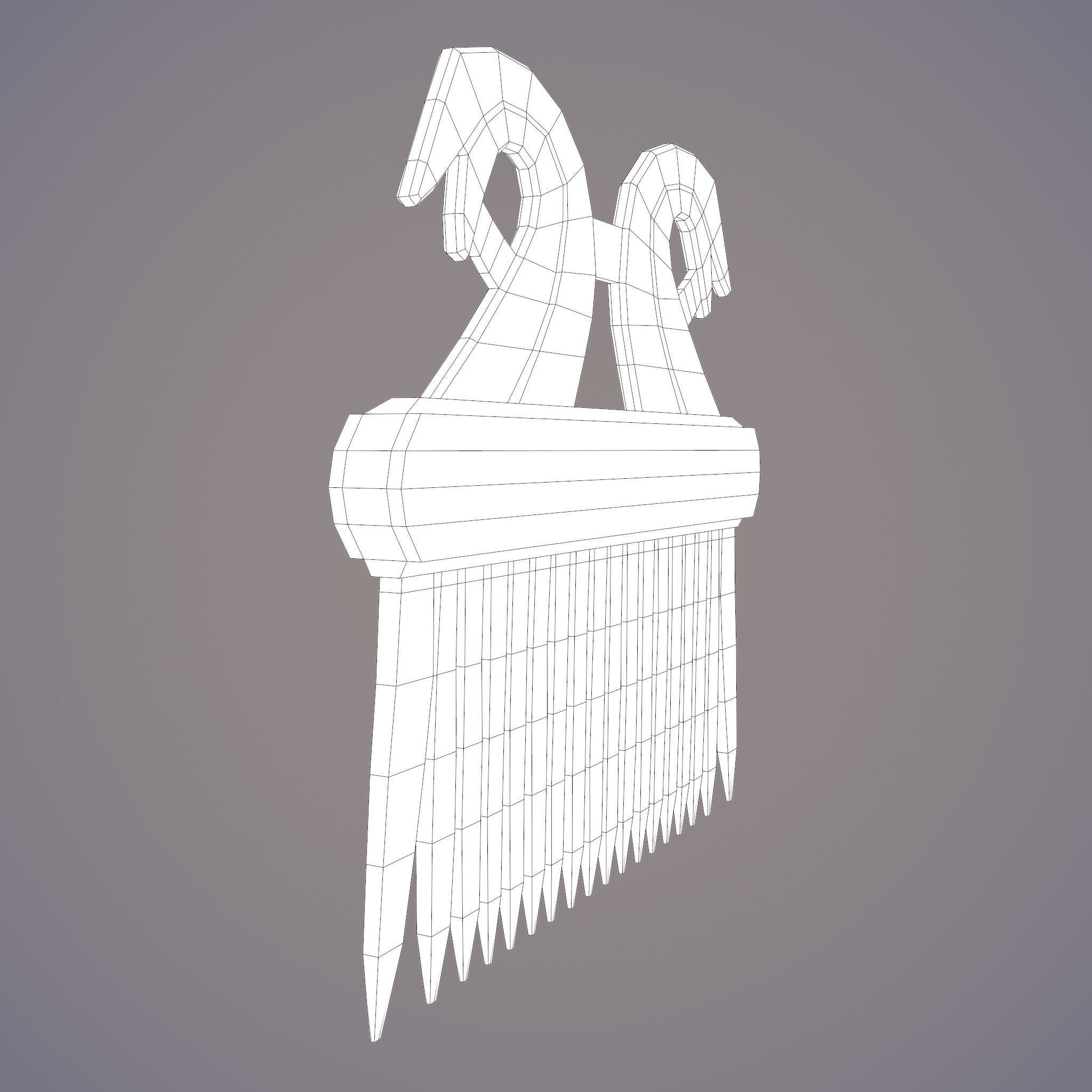 Viking Dragon Comb Low-poly 3D model_35