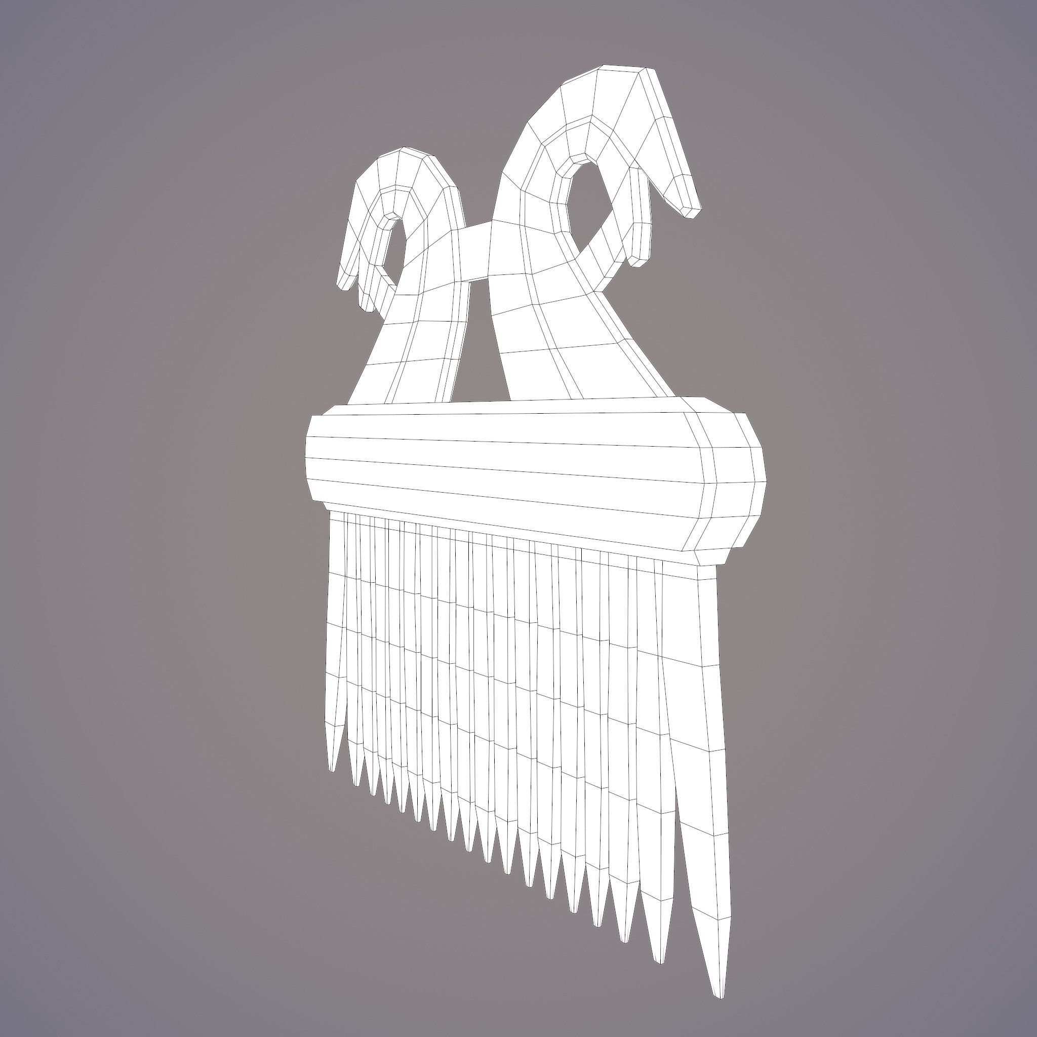 Viking Dragon Comb Low-poly 3D model_34
