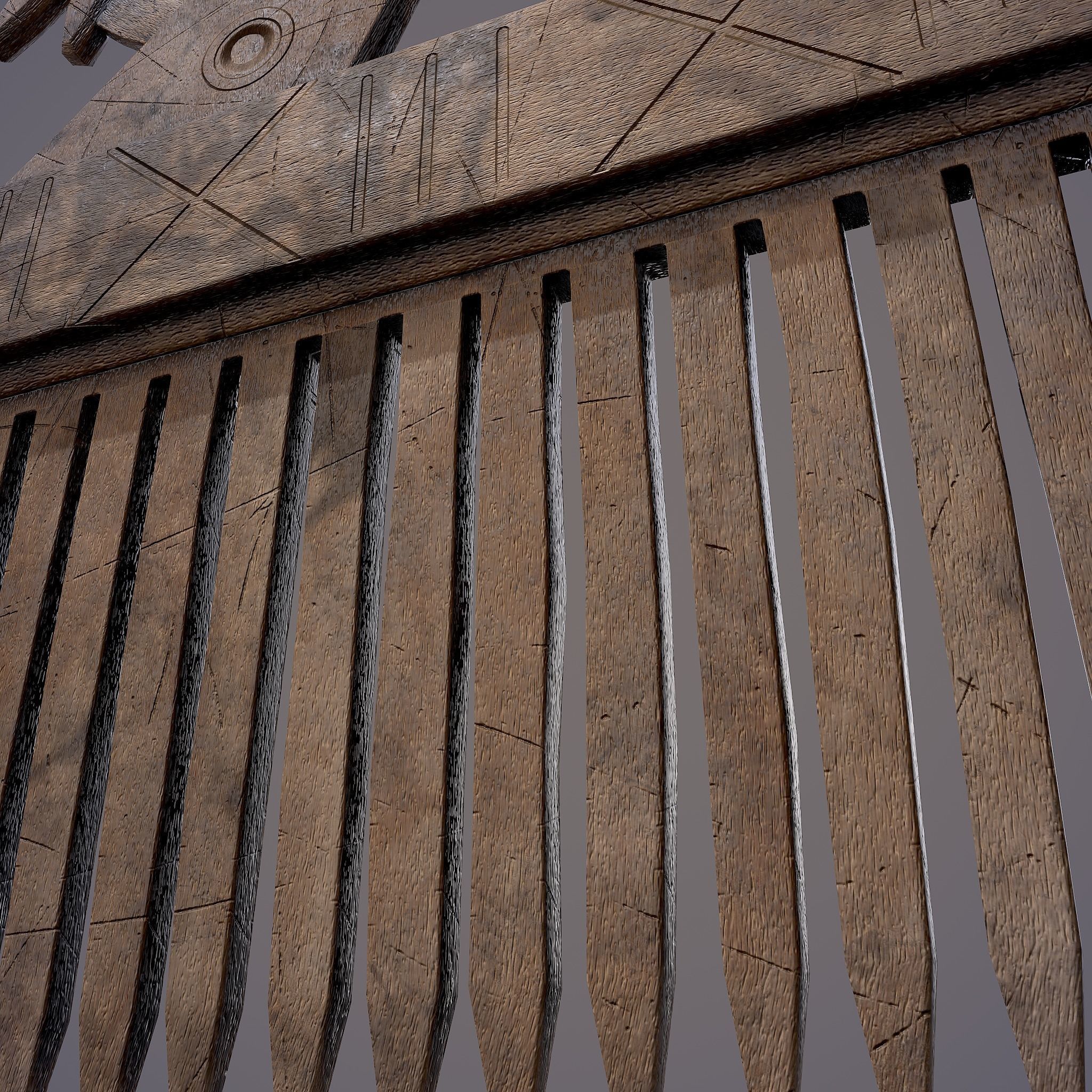 Viking Dragon Comb Low-poly 3D model_27