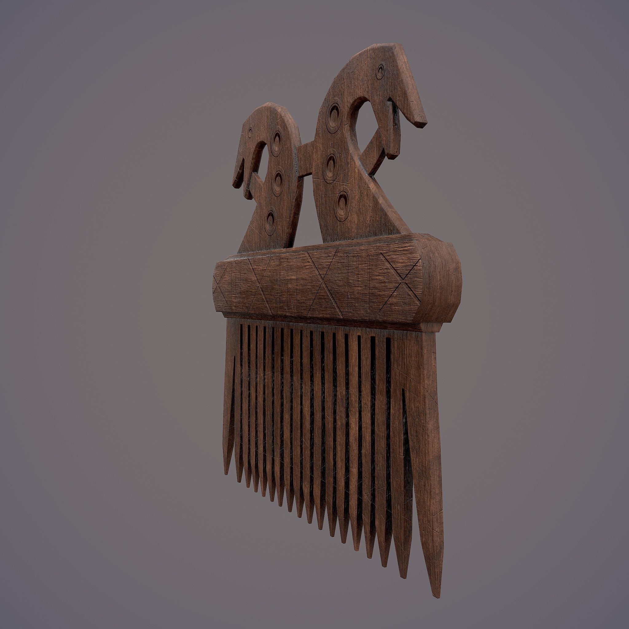 Viking Dragon Comb Low-poly 3D model_14