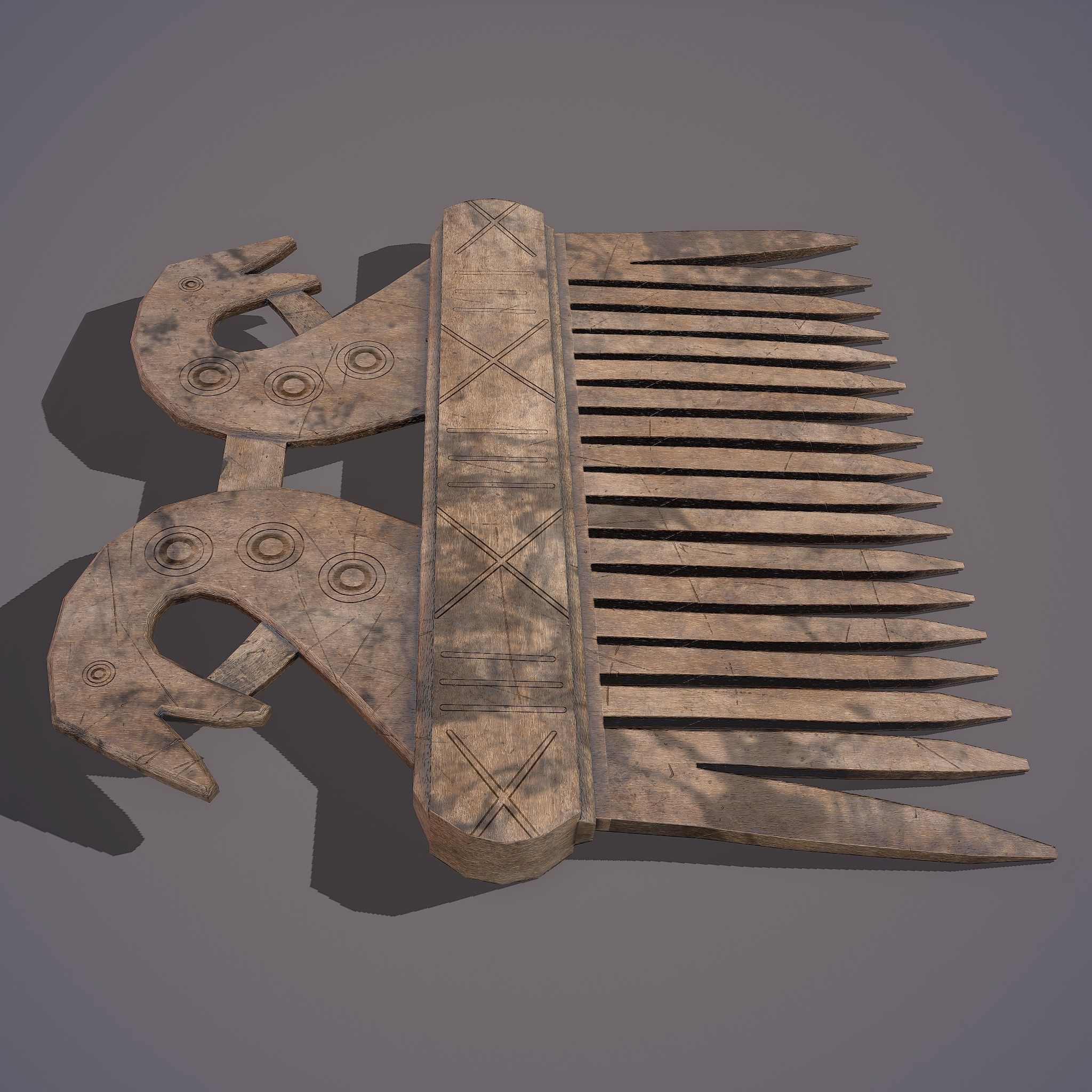 Viking Dragon Comb Low-poly 3D model_6