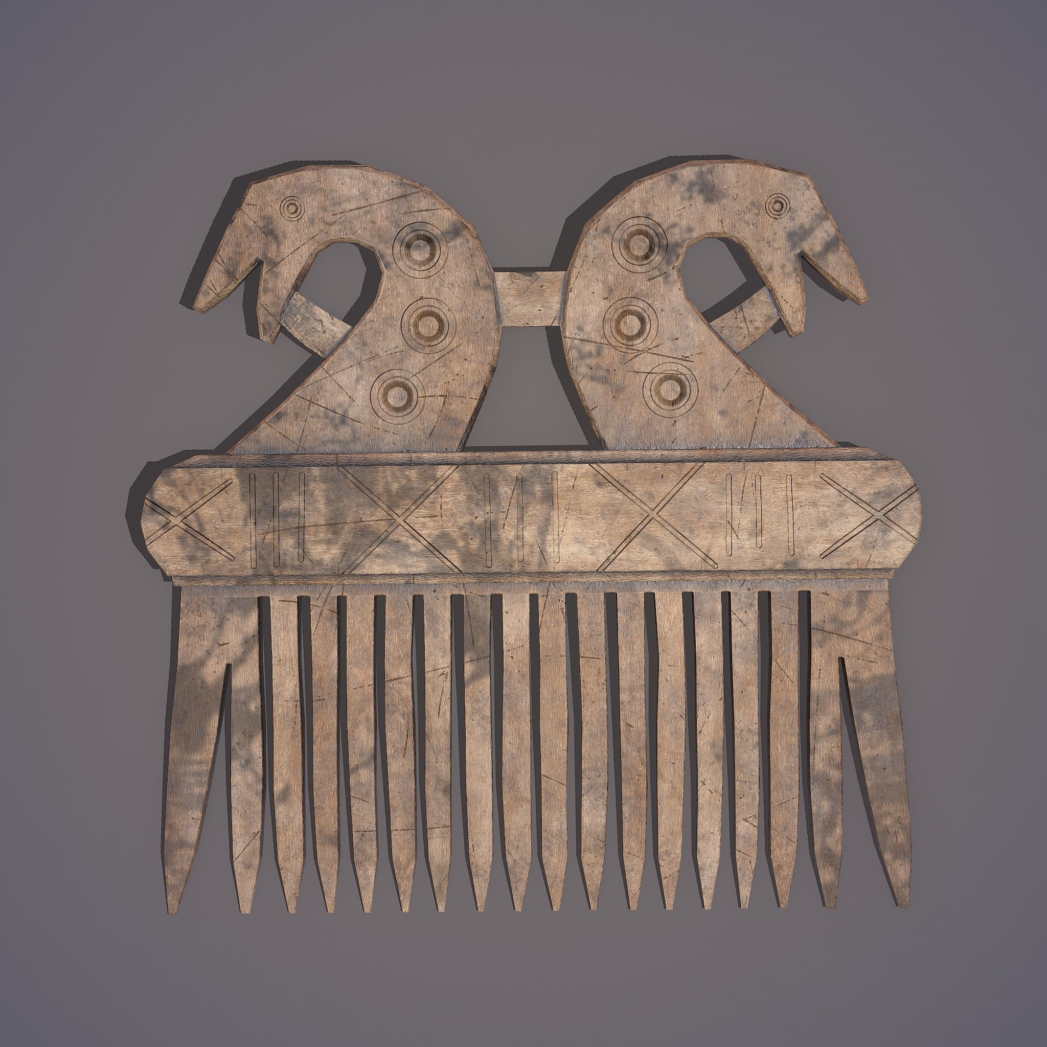 Viking Dragon Comb Low-poly 3D model_7