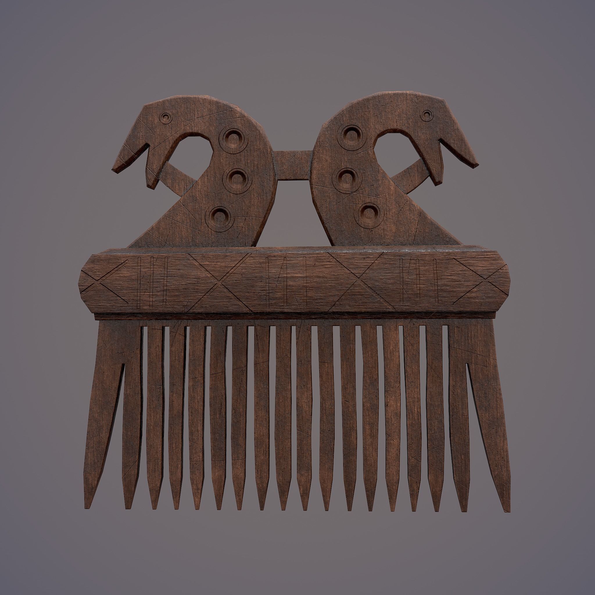 Viking Dragon Comb Low-poly 3D model_15