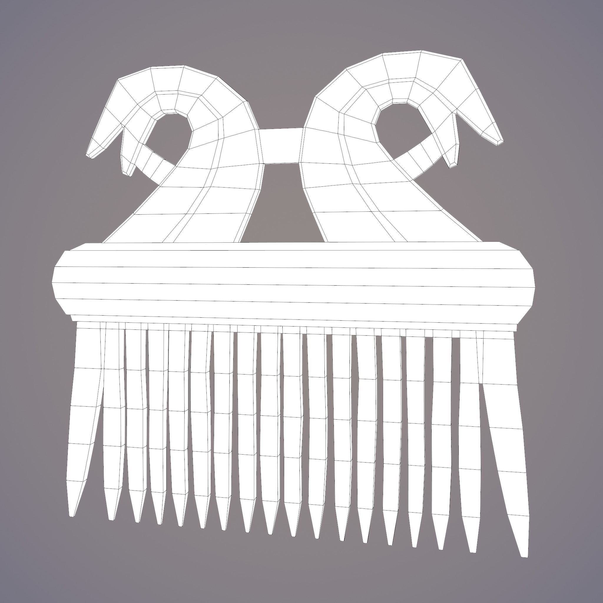 Viking Dragon Comb Low-poly 3D model_45