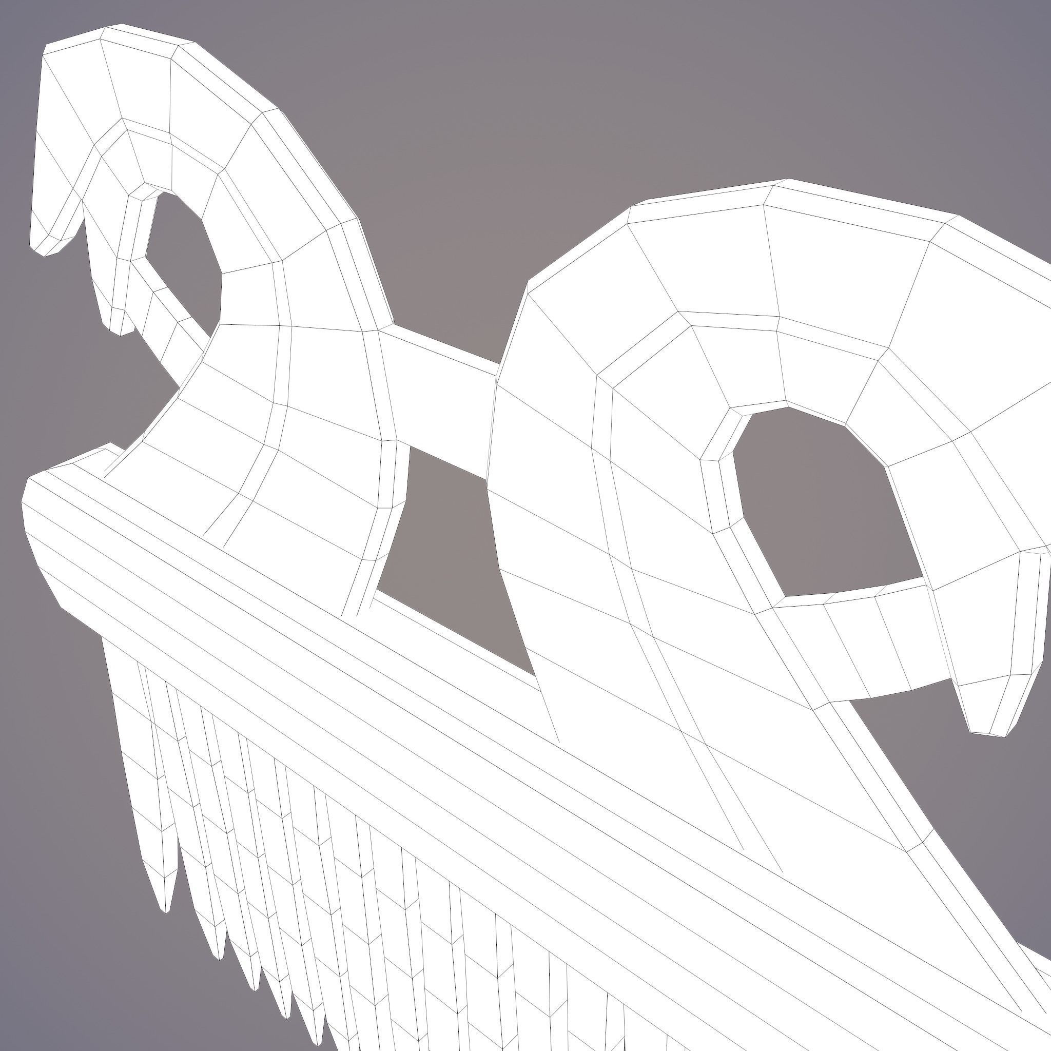 Viking Dragon Comb Low-poly 3D model_44