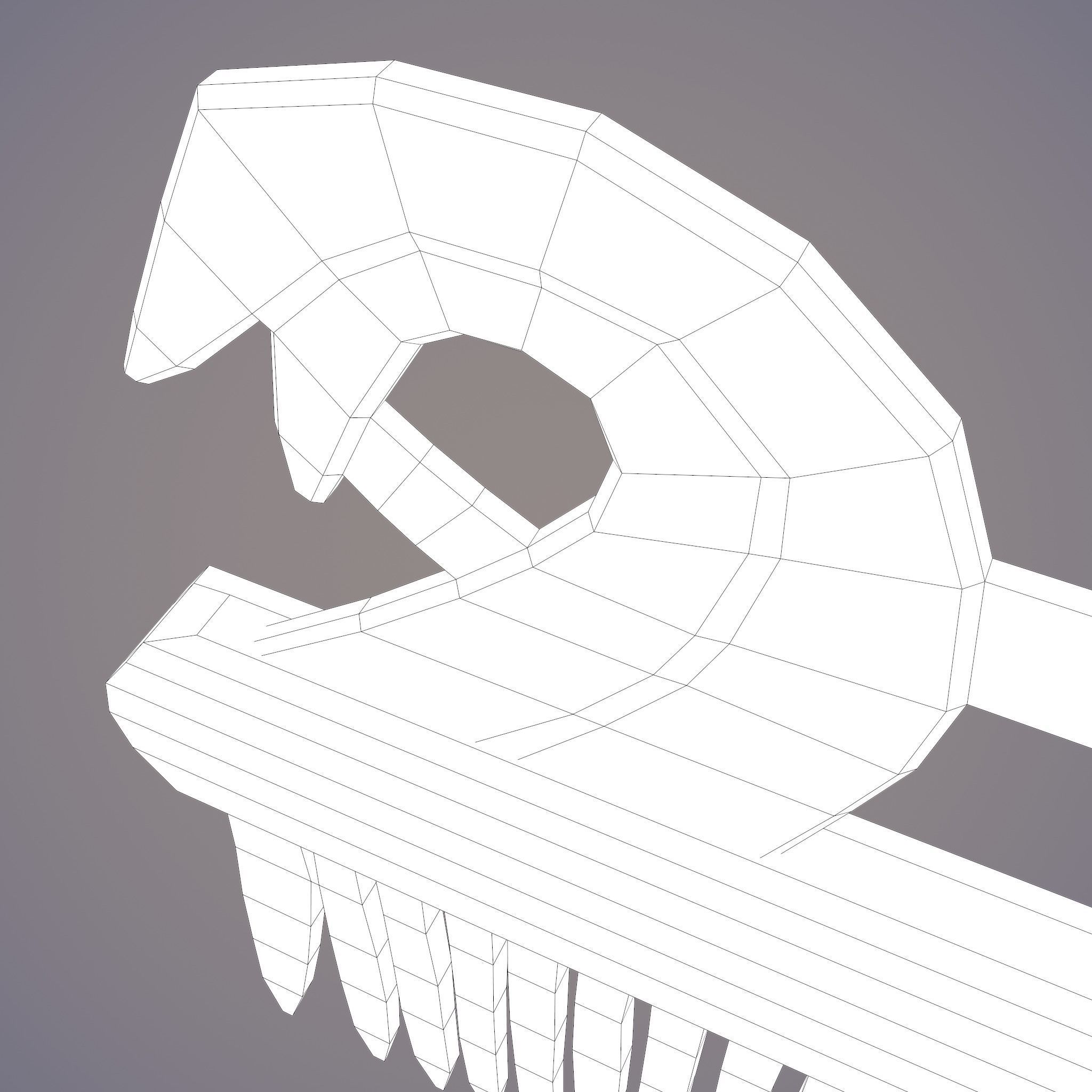 Viking Dragon Comb Low-poly 3D model_43