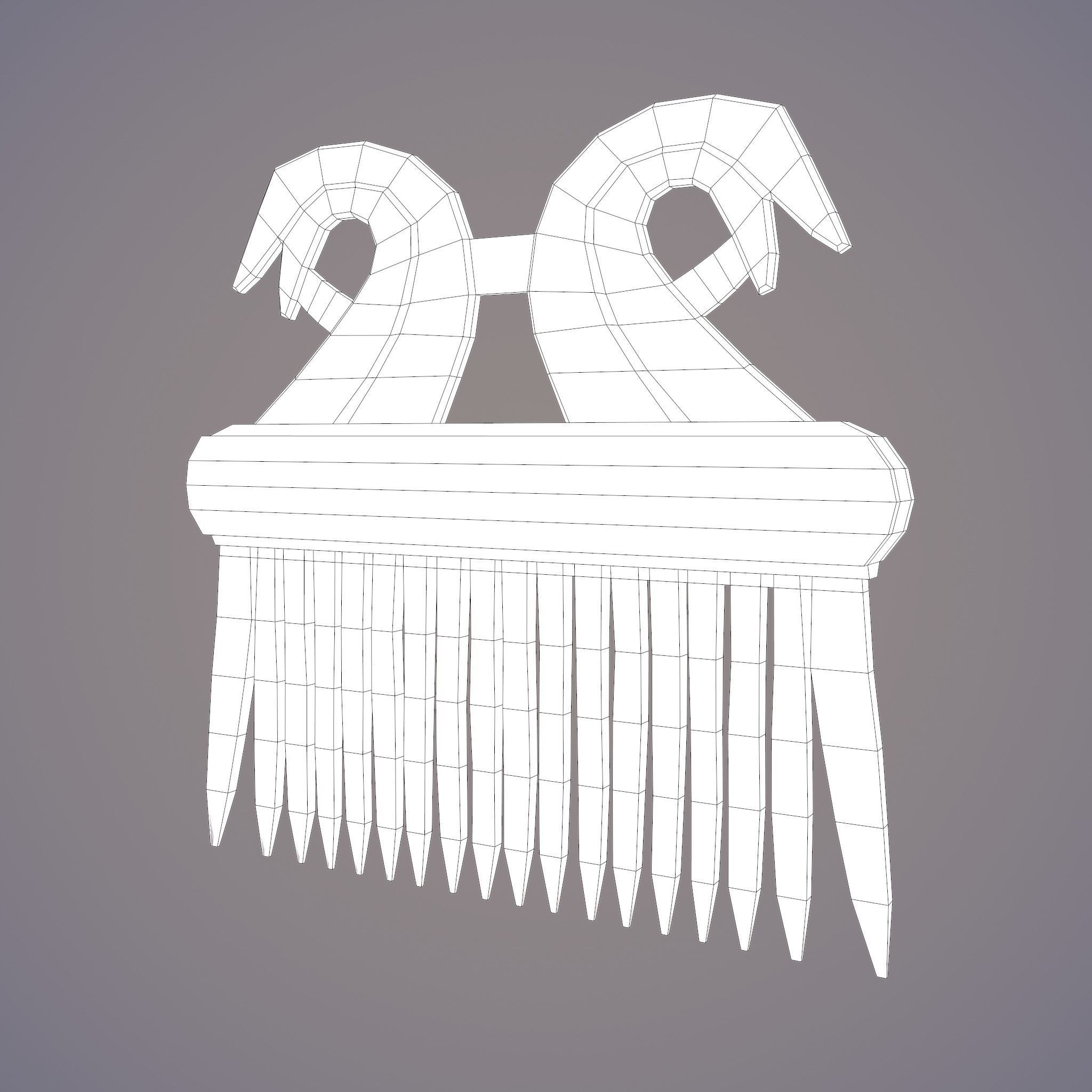 Viking Dragon Comb Low-poly 3D model_33