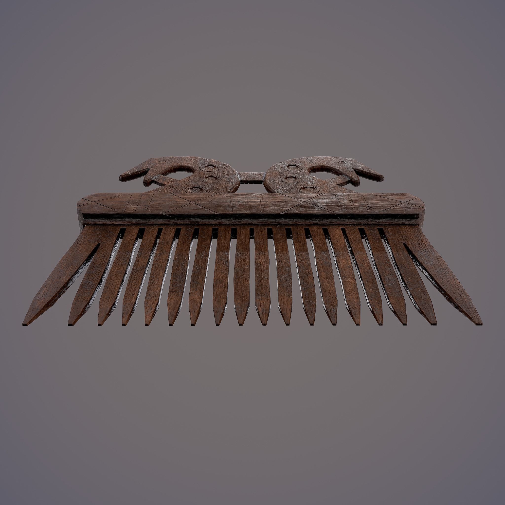 Viking Dragon Comb Low-poly 3D model_16