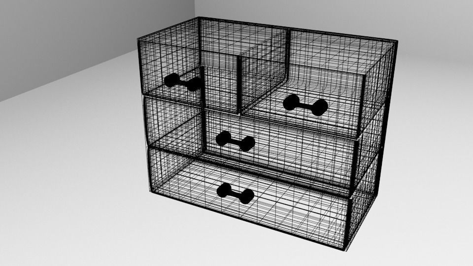 Acrylic Drawer Case 3D model_4