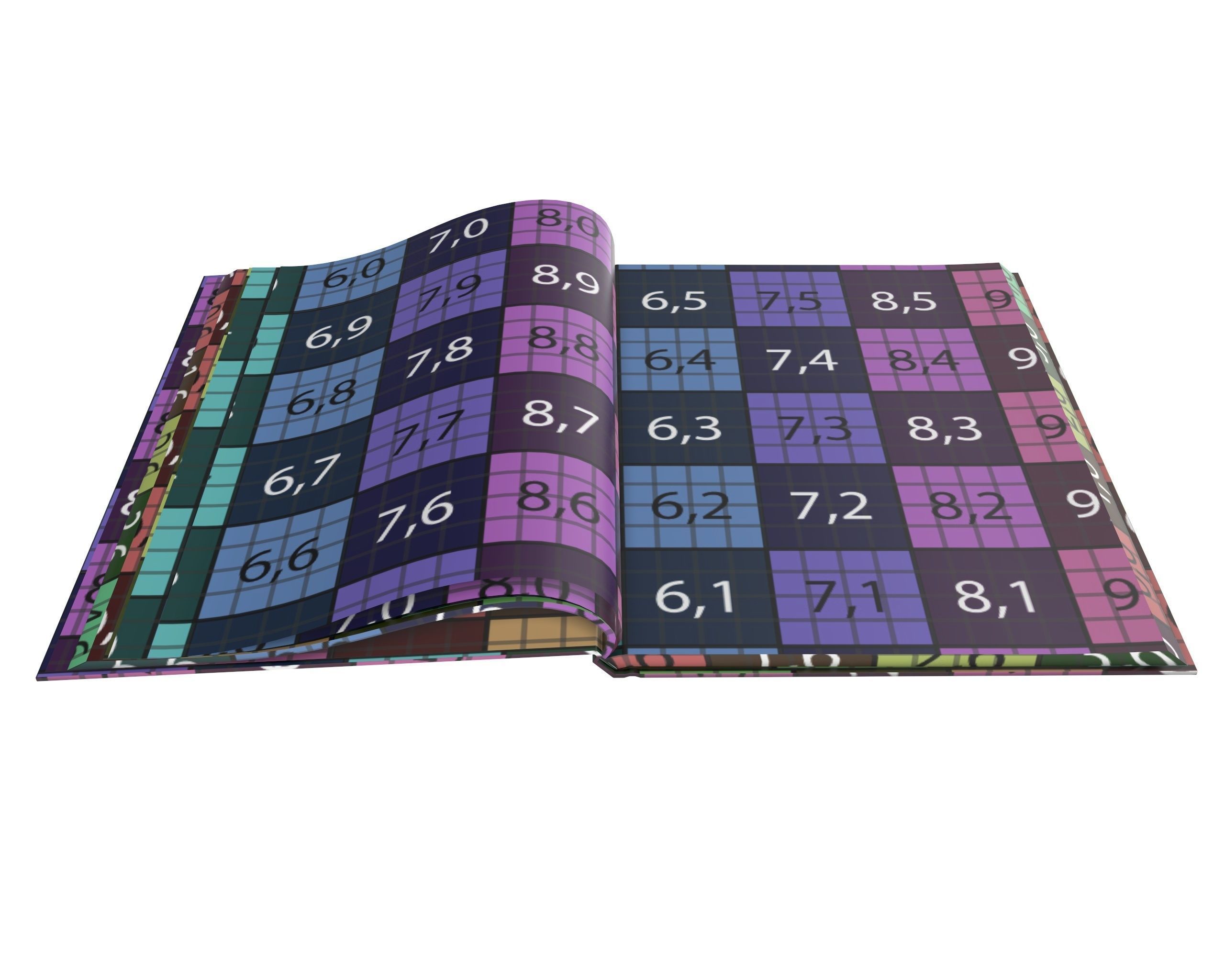 Album opened size A4 01 3D model_9