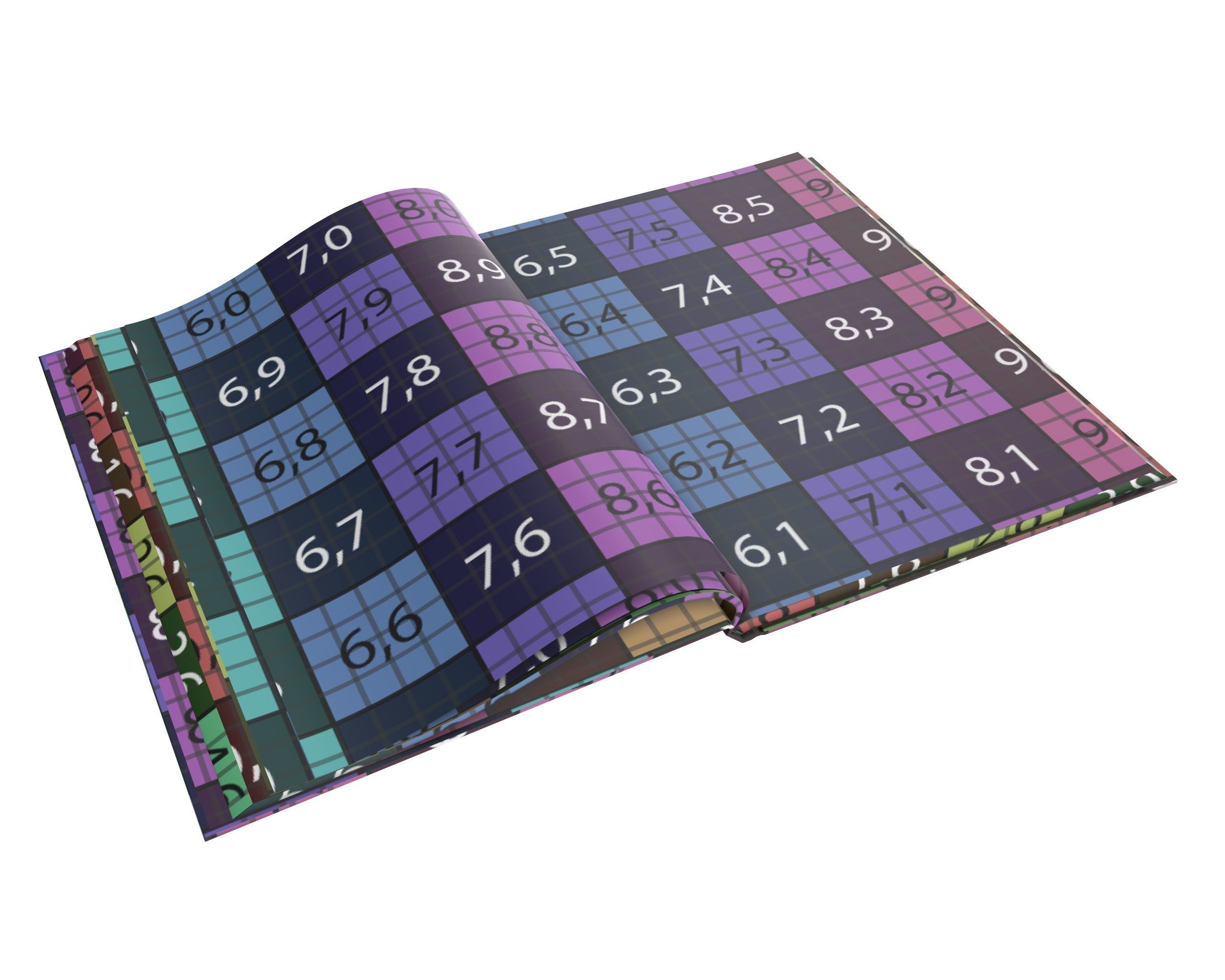 Album opened size A4 01 3D model_8