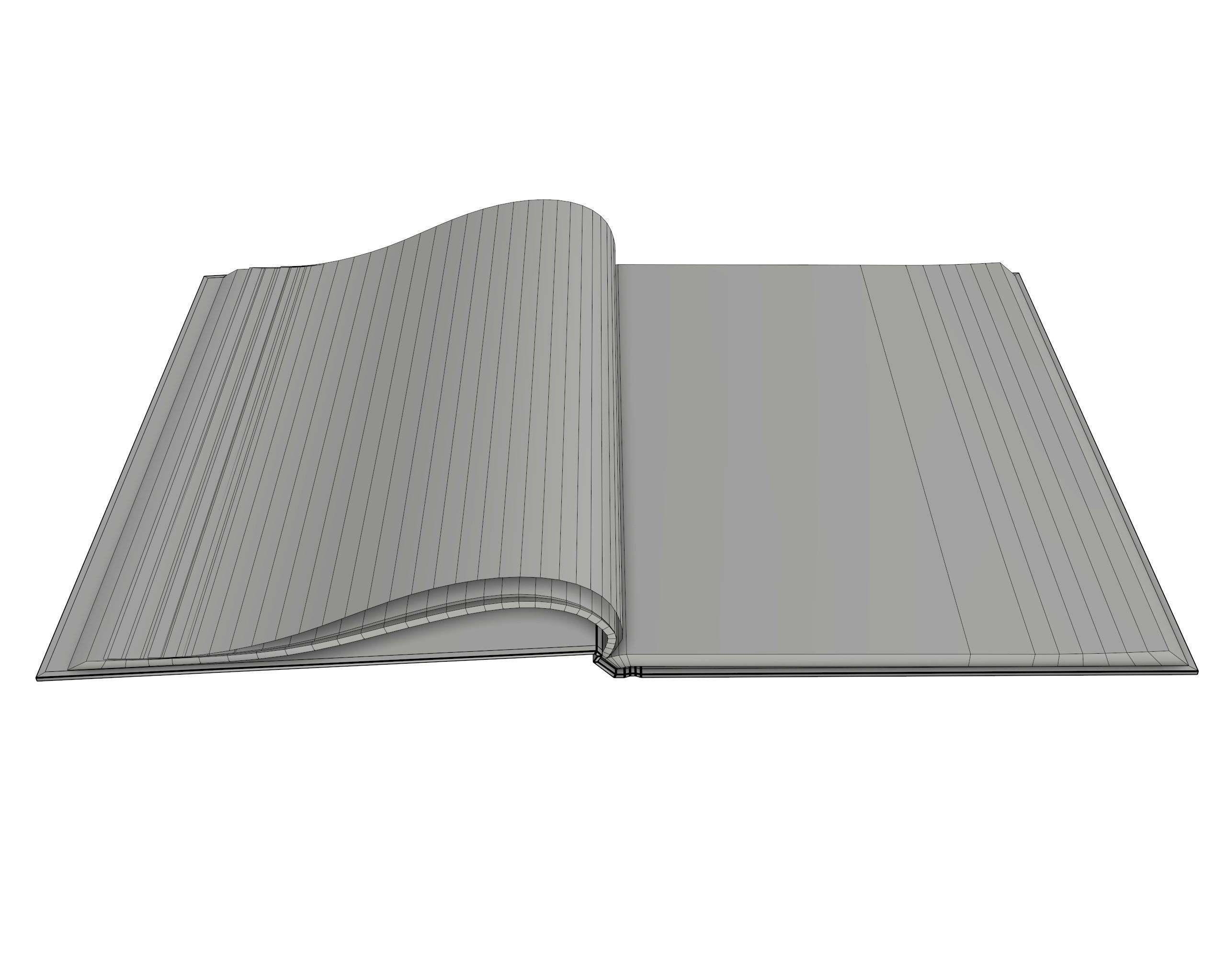 Album opened size A4 01 3D model_5