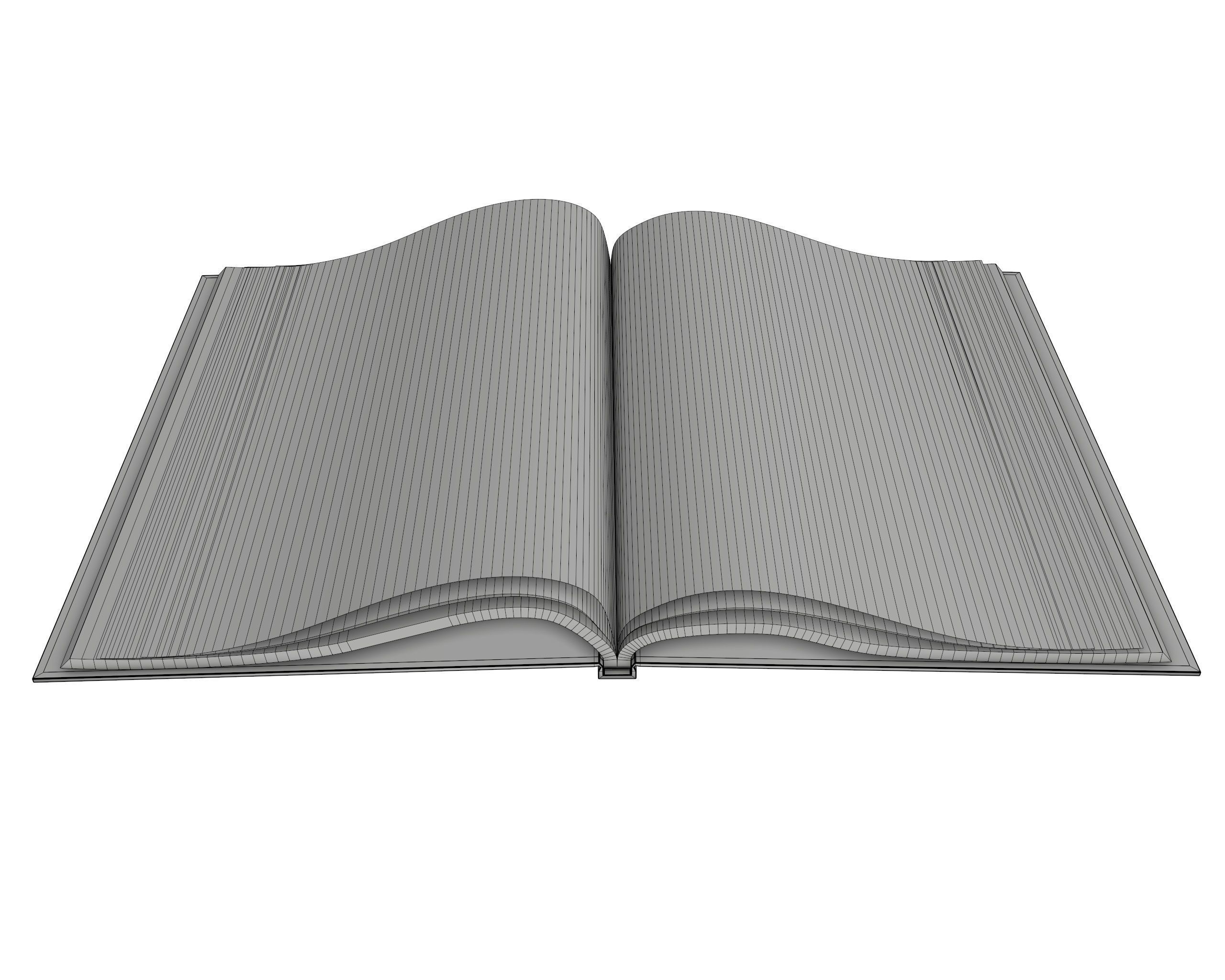 Album opened size A4 02 3D model_5