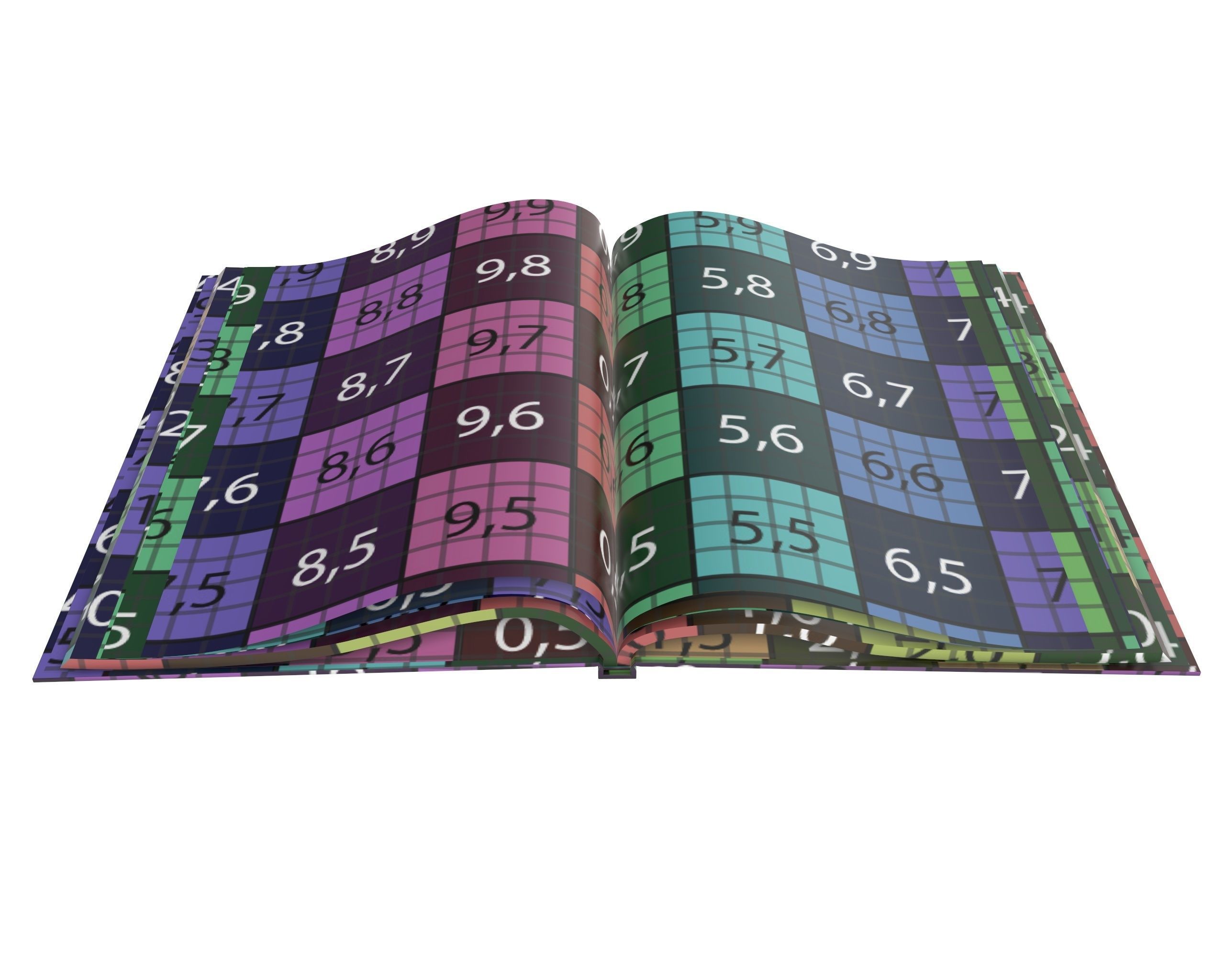 Album opened size A4 02 3D model_9