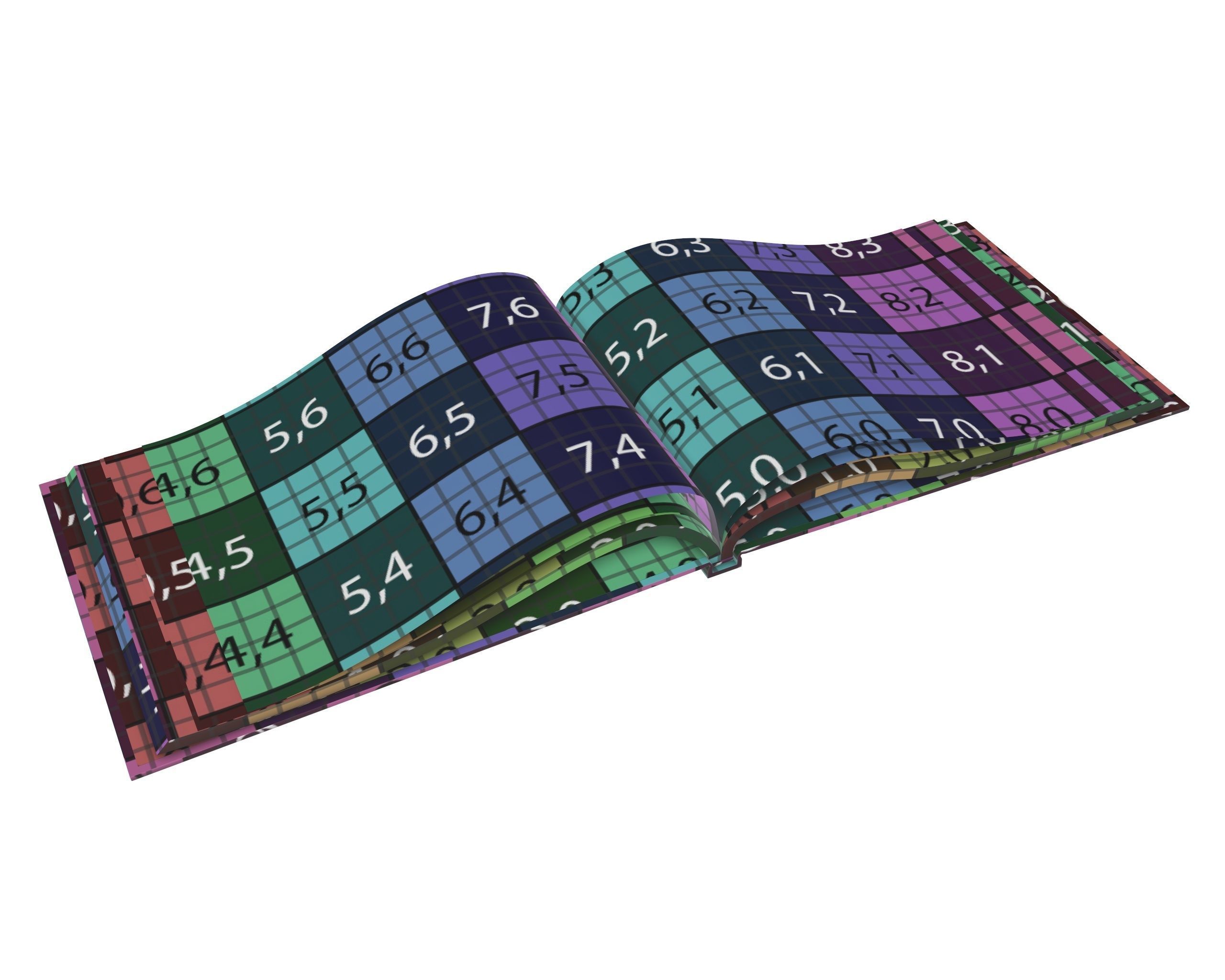 Album opened size A5 02 3D model_8