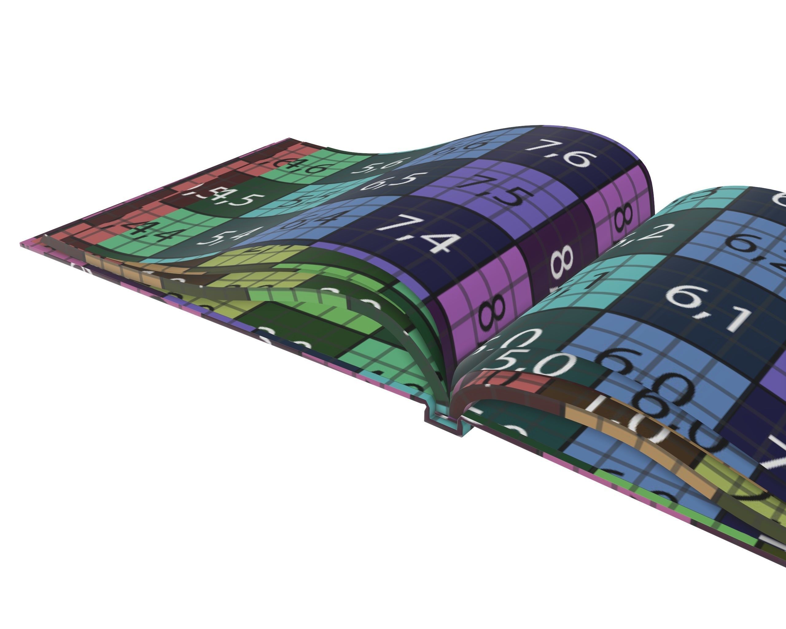 Album opened size A5 02 3D model_10