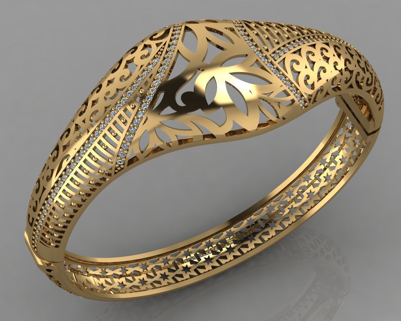 GC GOLD BRC027- Diamond BRACELET 3D print model_4