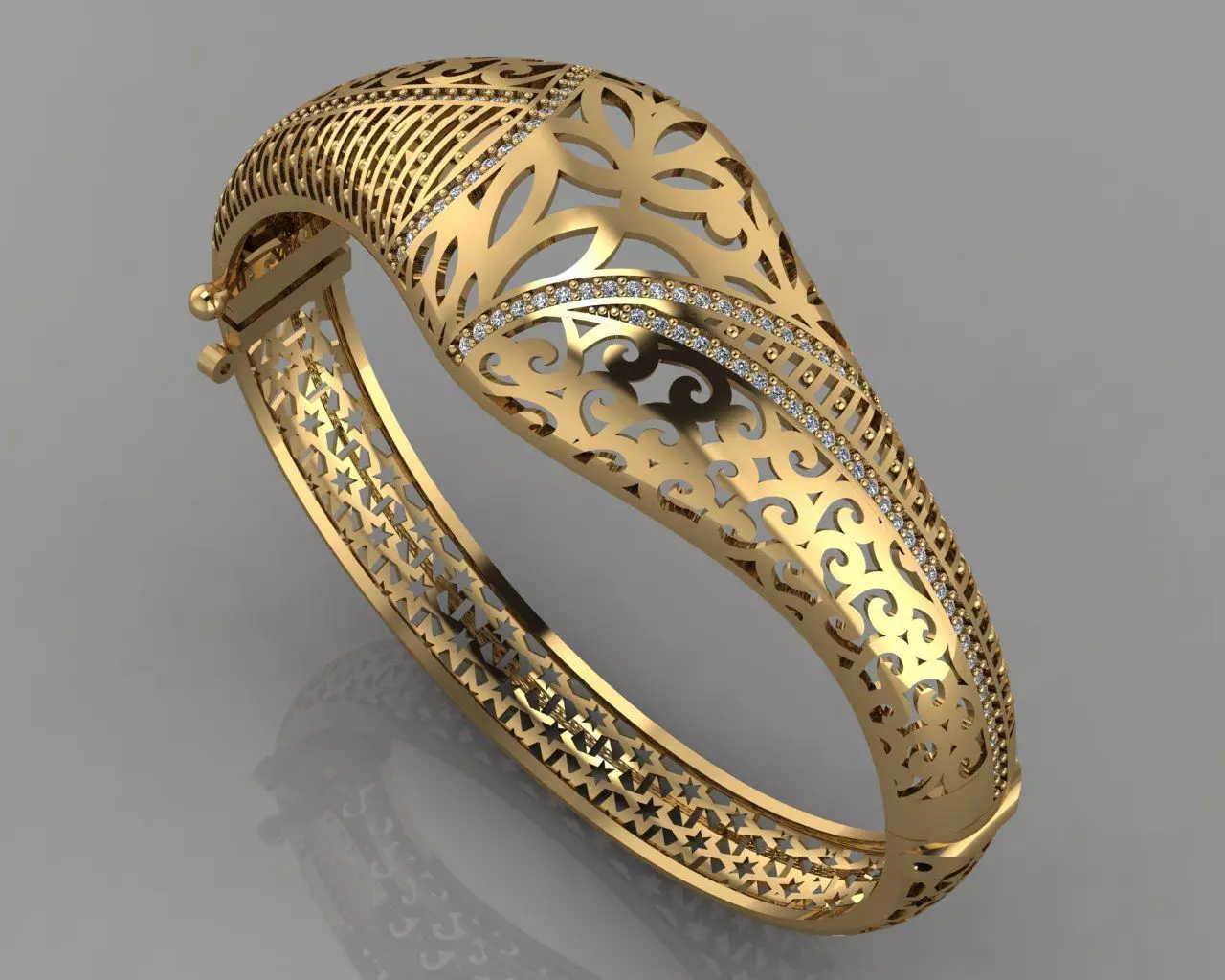 GC GOLD BRC027- Diamond BRACELET 3D print model_0
