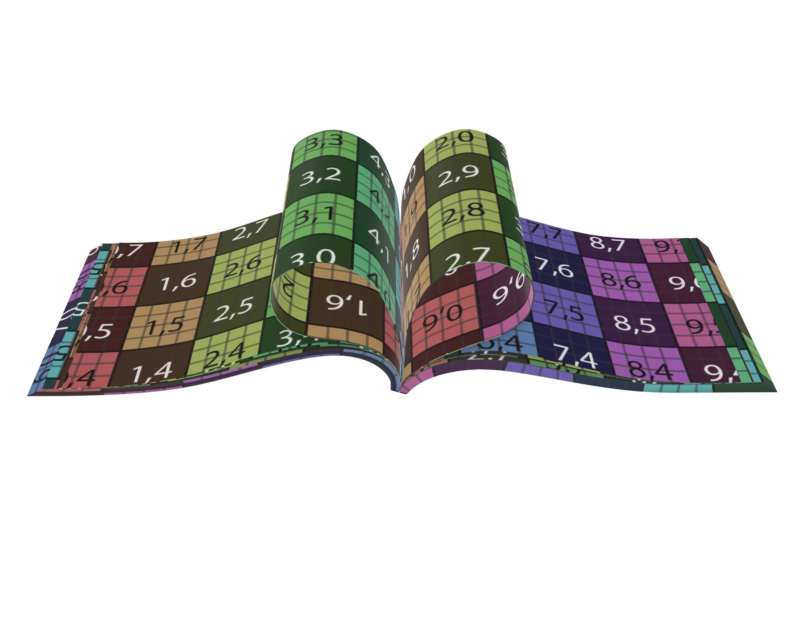 Brochure opened size A5 04 3D model_9