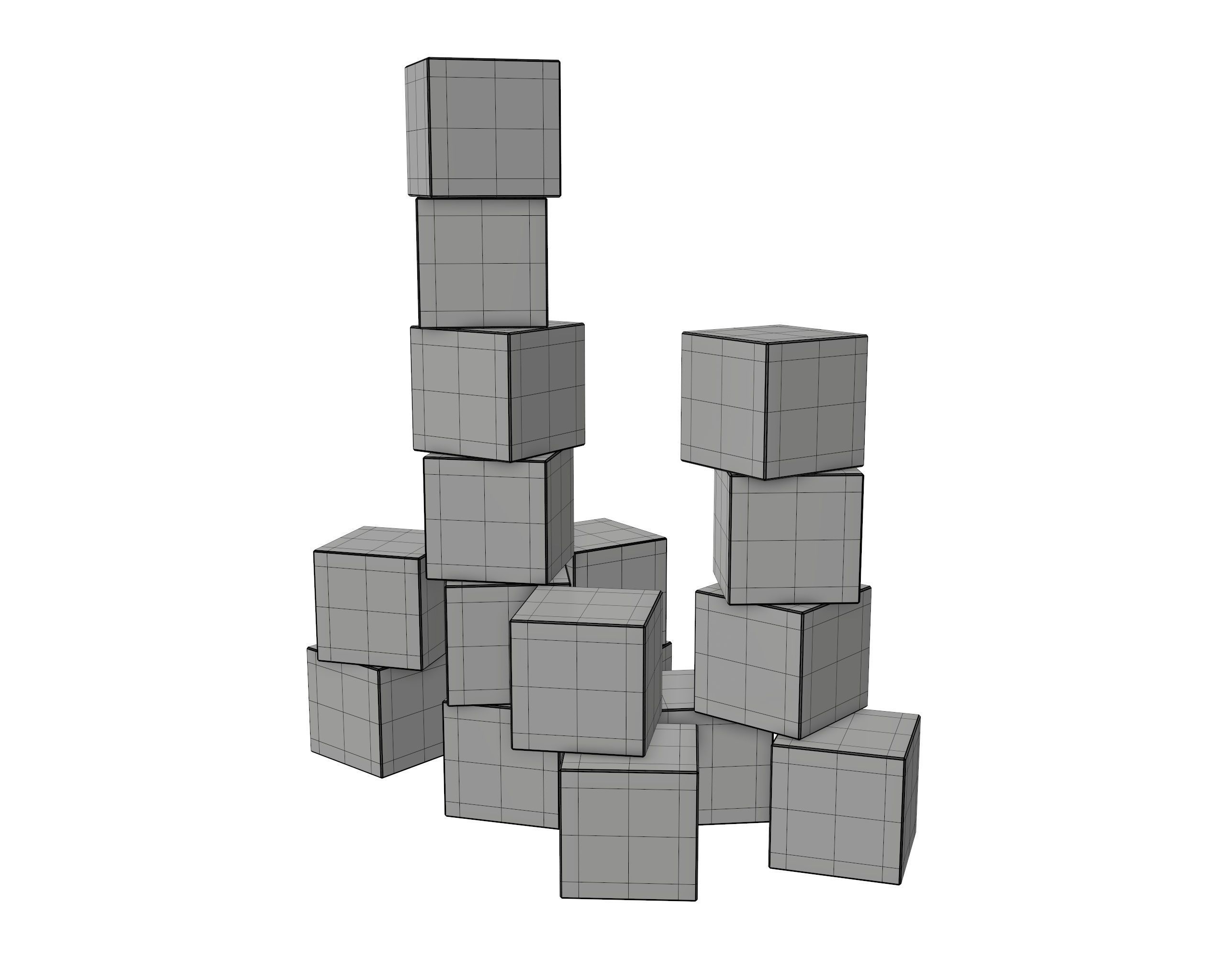 Colored cubes 3D model_6