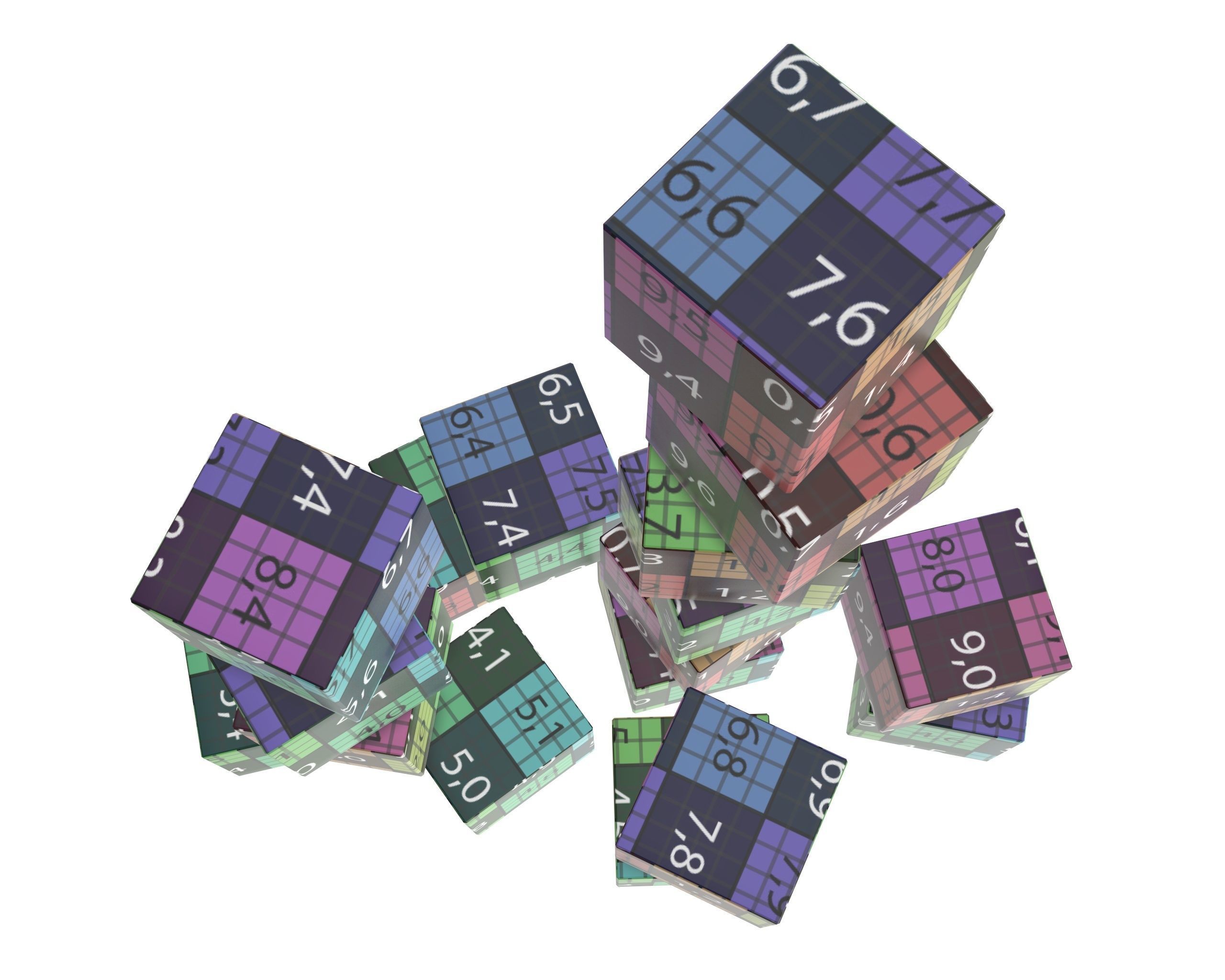 Colored cubes 3D model_11