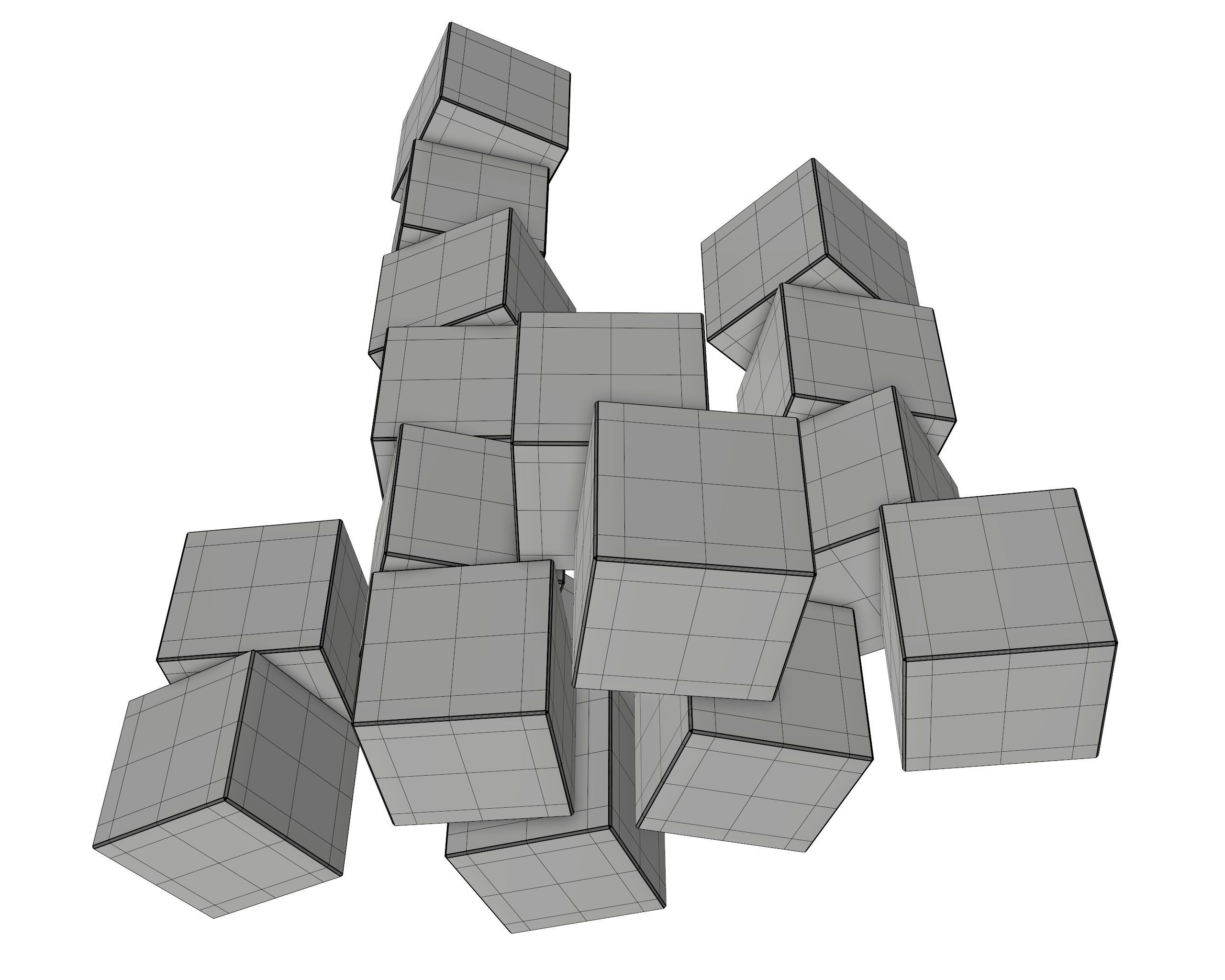 Colored cubes 3D model_8