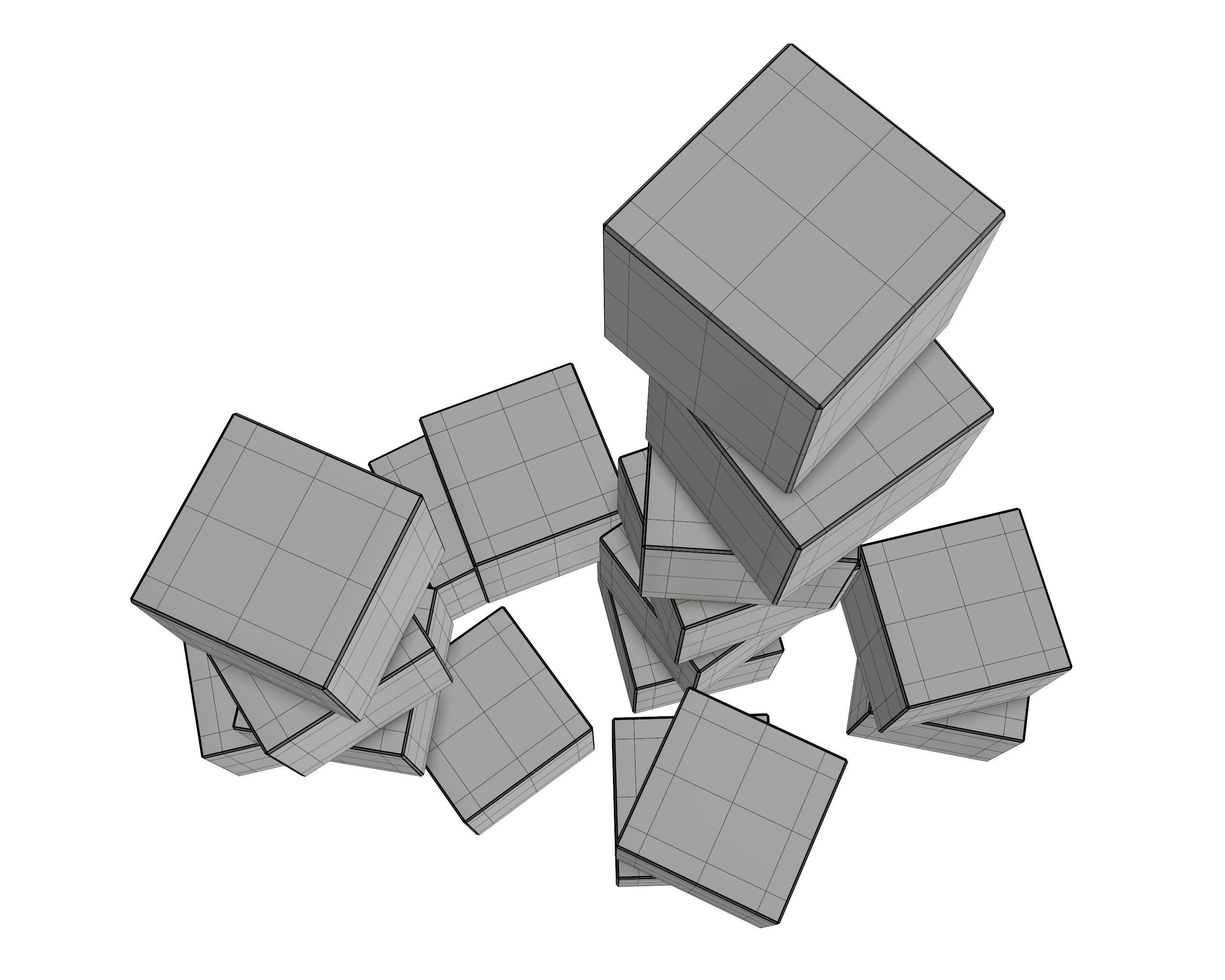 Colored cubes 3D model_7