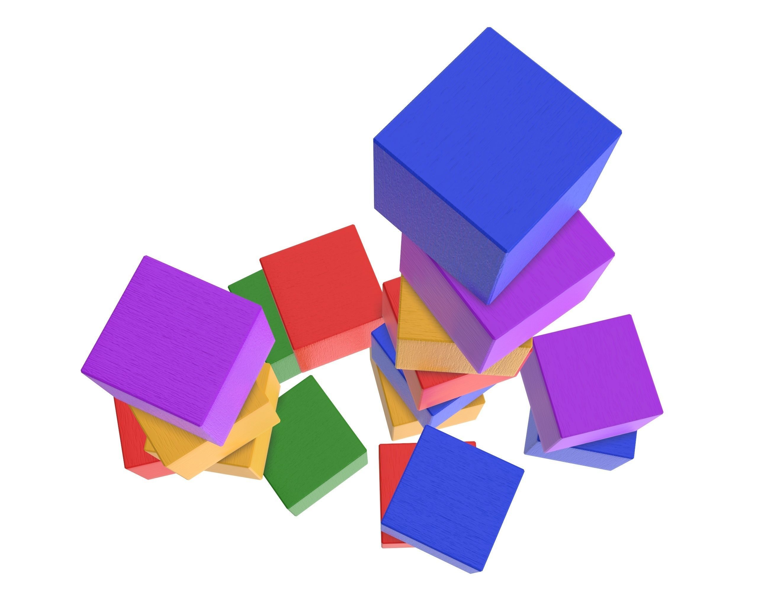 Colored cubes 3D model_3